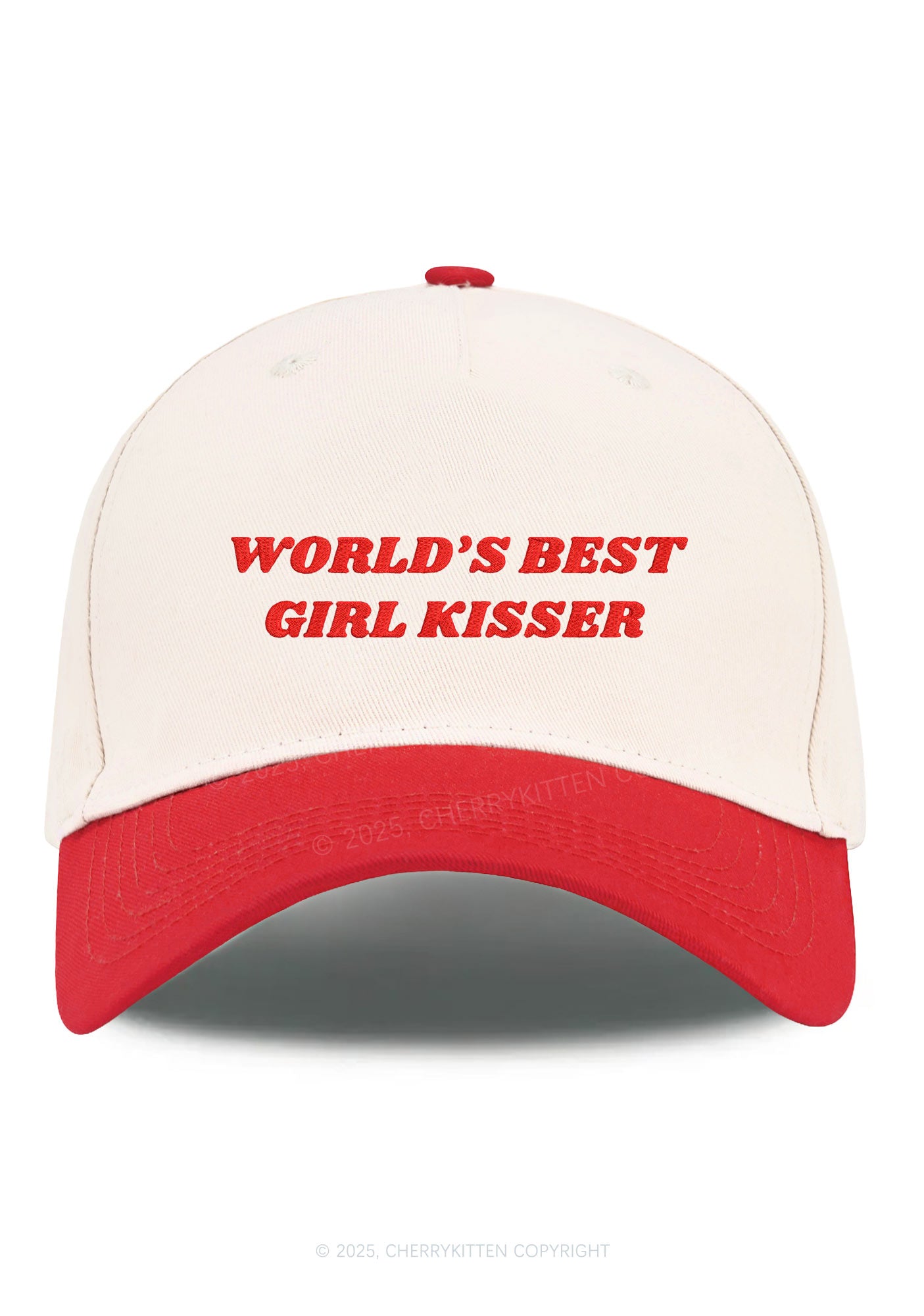Embroidered Best Girl Kisser Pride Y2K Color Block Baseball Cap Cherrykitten