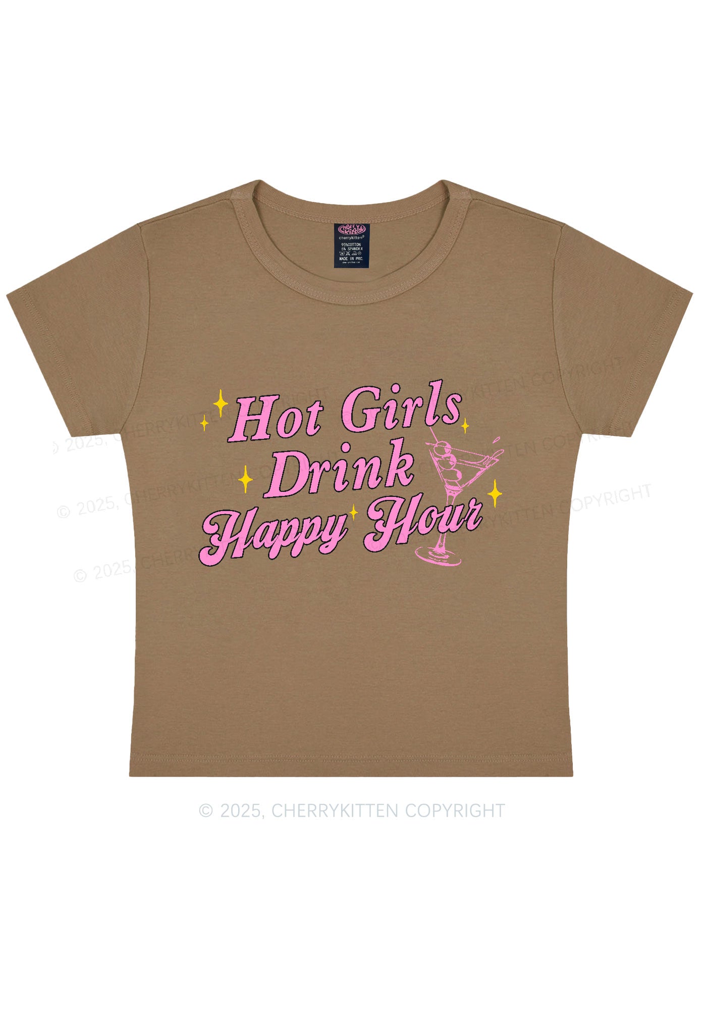 Hot Girls Drink Happy Hour Y2K Baby Tee Cherrykitten