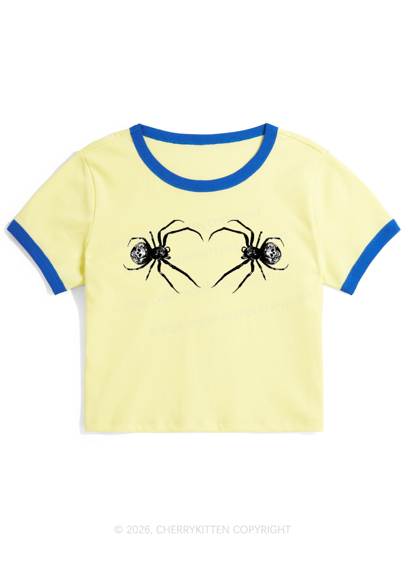 Skull Spider Y2K Ringer Tee Cherrykitten