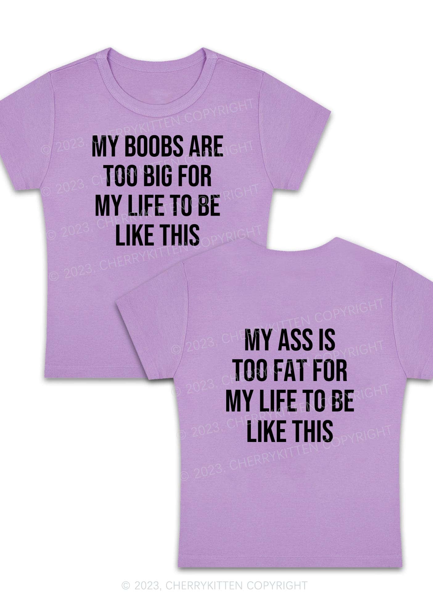 Curvy Too Big For My Life Y2K Baby Tee Cherrykitten