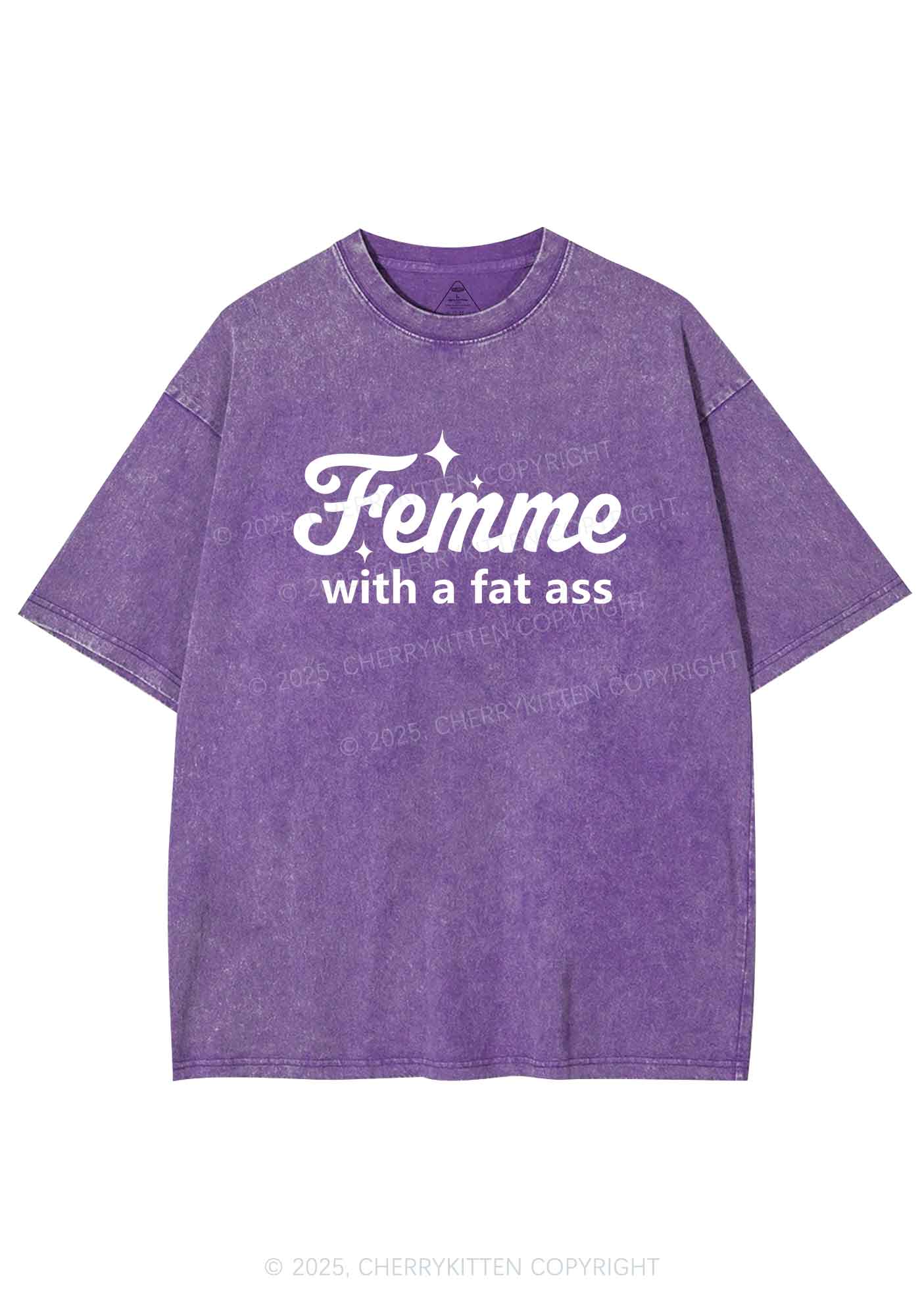 Femme With Fat Axx Pride Y2K Shirts Washed Tee Cherrykitten