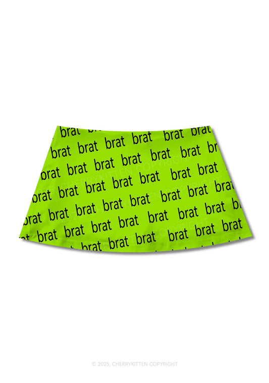 Brat Summer Y2K Print Mini Skirt Cherrykitten