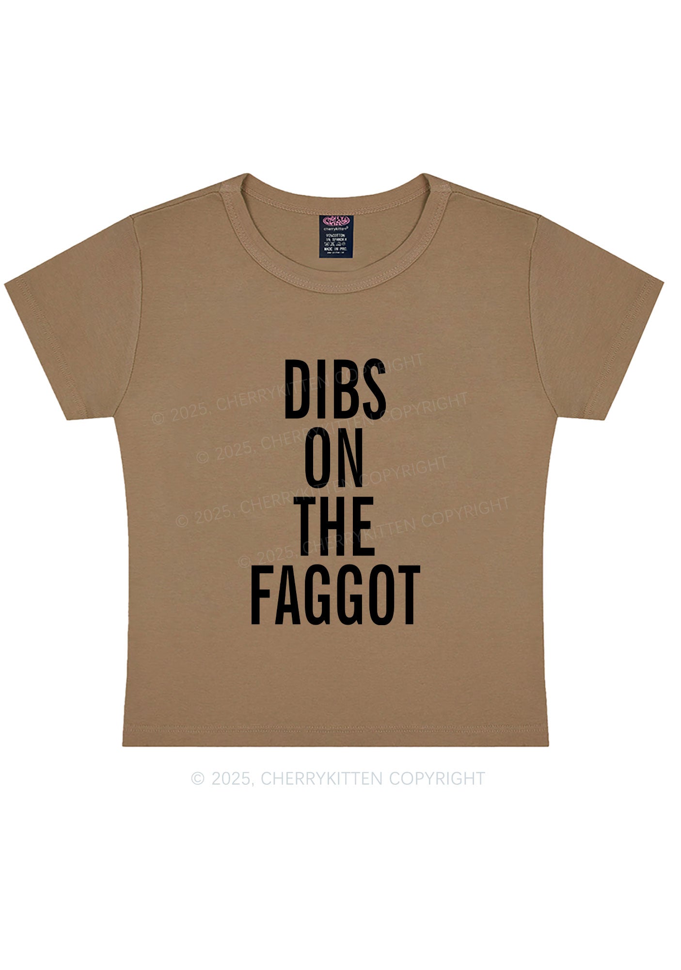 Dibs On The Faggot Pride Y2K Baby Tee Cherrykitten