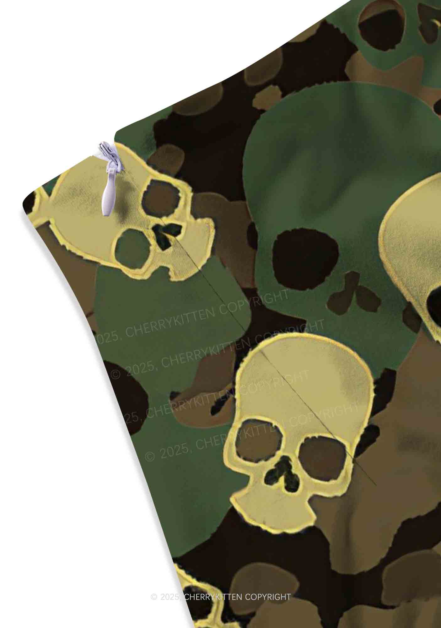 Halloween Camouflage Skull Y2K Print Mini Skirt Cherrykitten