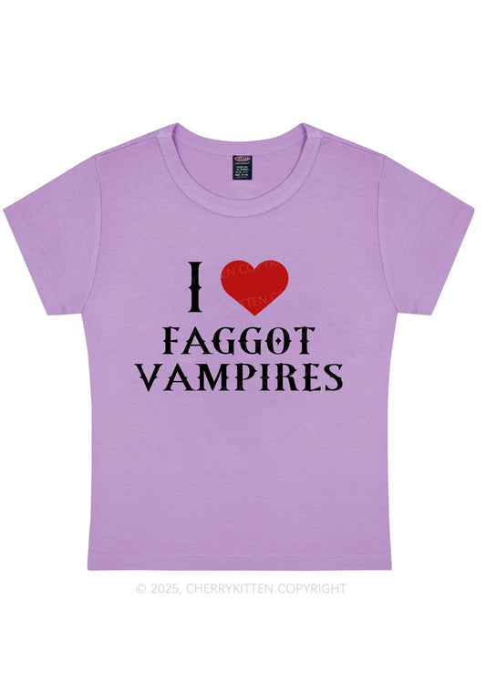 Halloween I Love Faggot Vampires Pride Y2K Baby Tee Cherrykitten