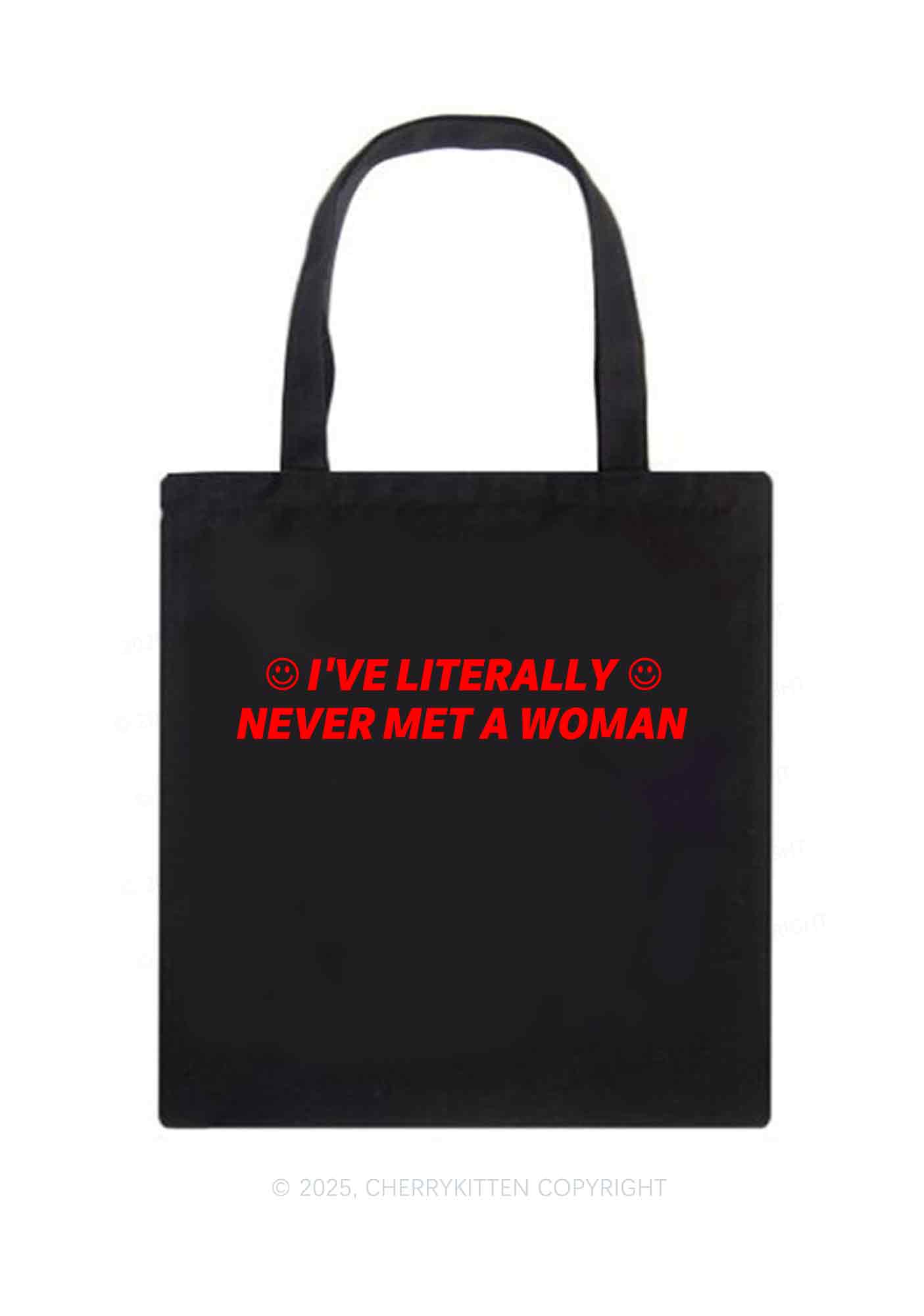 Never Met Woman Pride Y2K Canvas Tote Bag Cherrykitten
