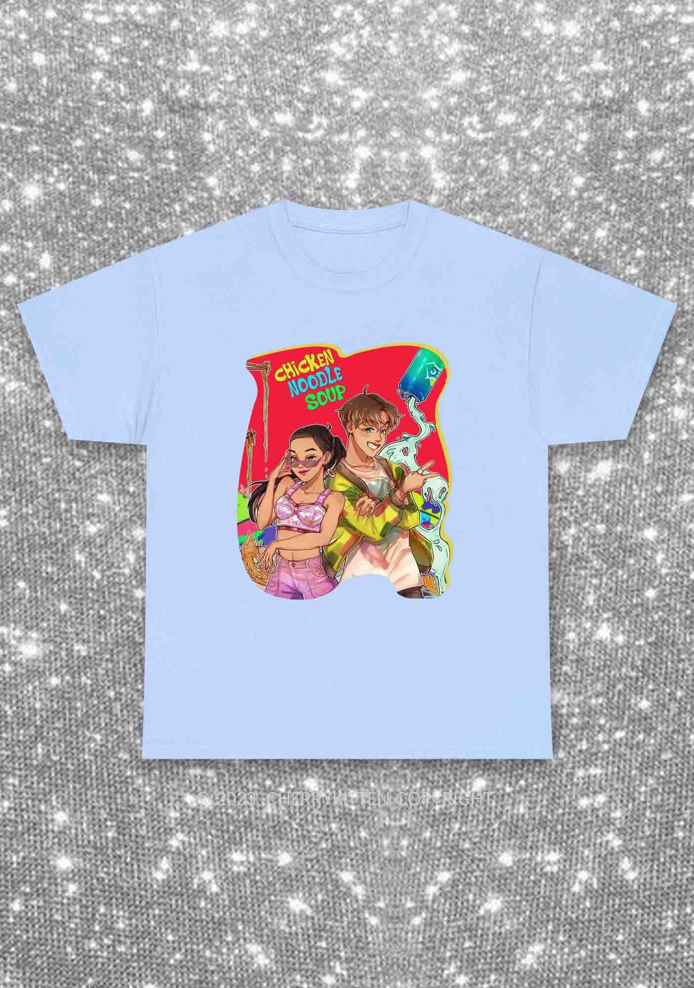 Chicken Noodle Soup Kpop Y2K Chunky Shirt Cherrykitten