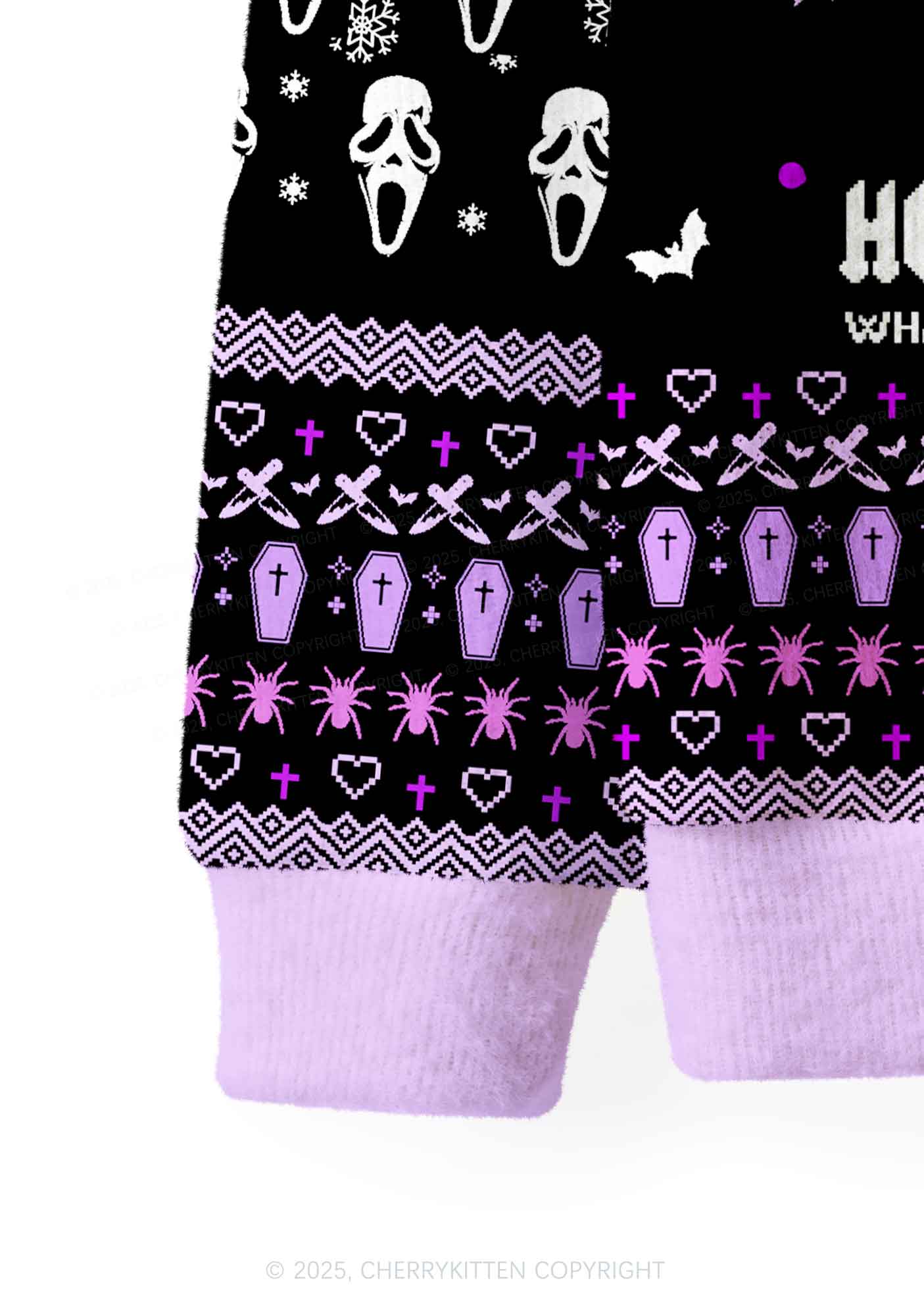 Halloween Horror Film Club Y2K Christmas Cardigan Knit Sweatshirt Cherrykitten
