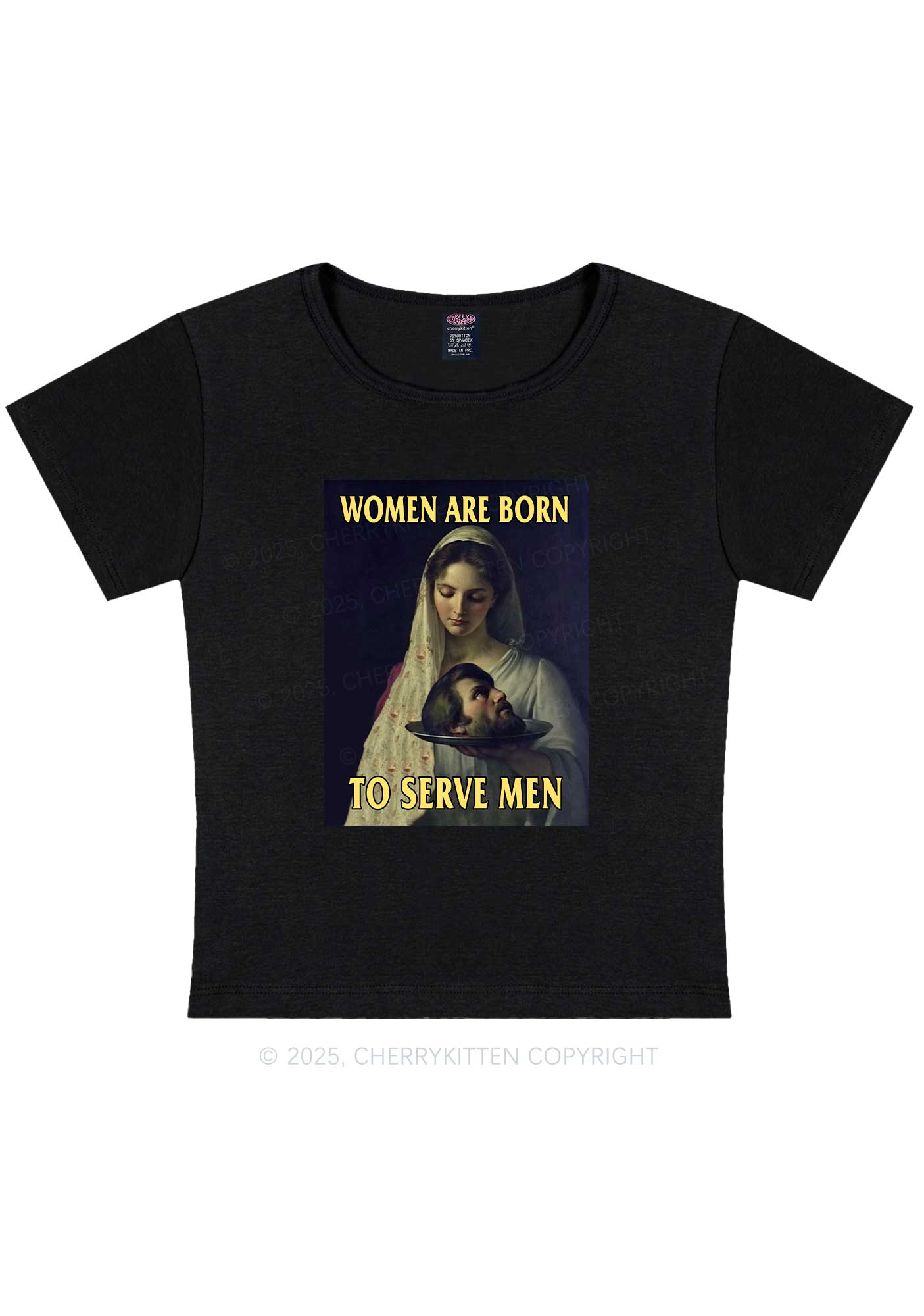 Women Born To Serve Y2K Baby Tee Cherrykitten