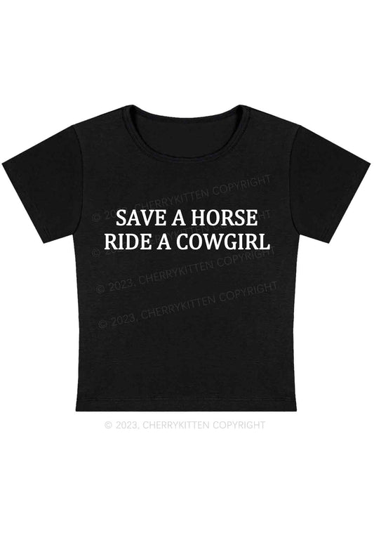 Save A Horse Ride A Cowgirl Y2K Baby Tee Cherrykitten