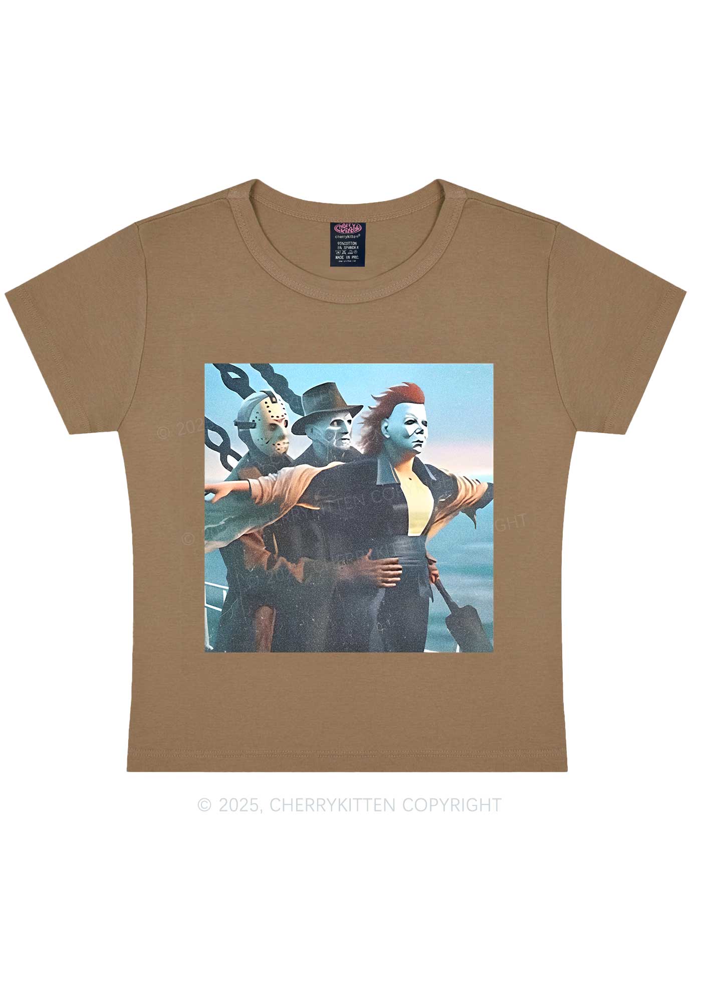 Halloween Horror Characters Y2K Baby Tee Cherrykitten
