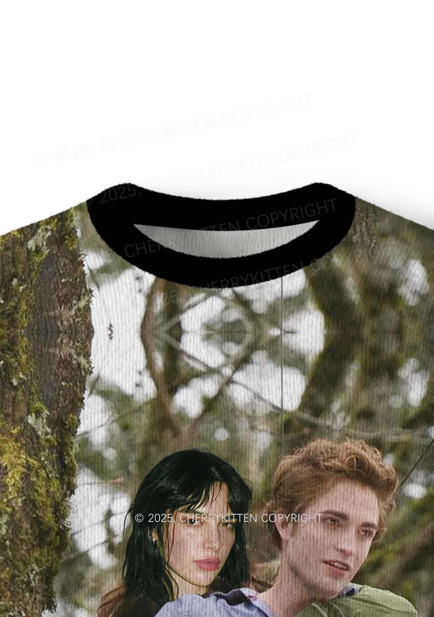 Custom Face Y2K Christmas Knit Sweatshirt Cherrykitten