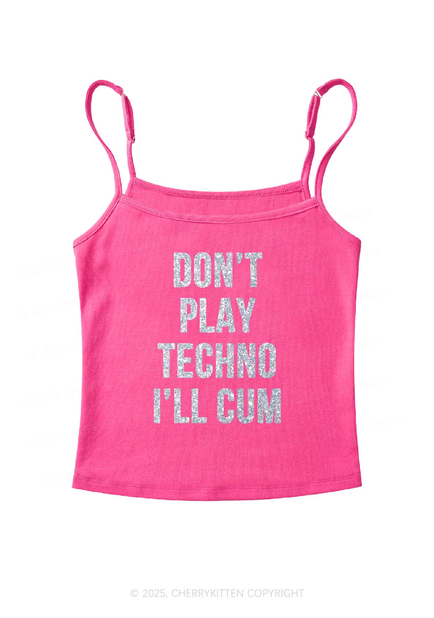 Glitter Dont Play Techno Y2K Spaghetti Strap Cami Cherrykitten