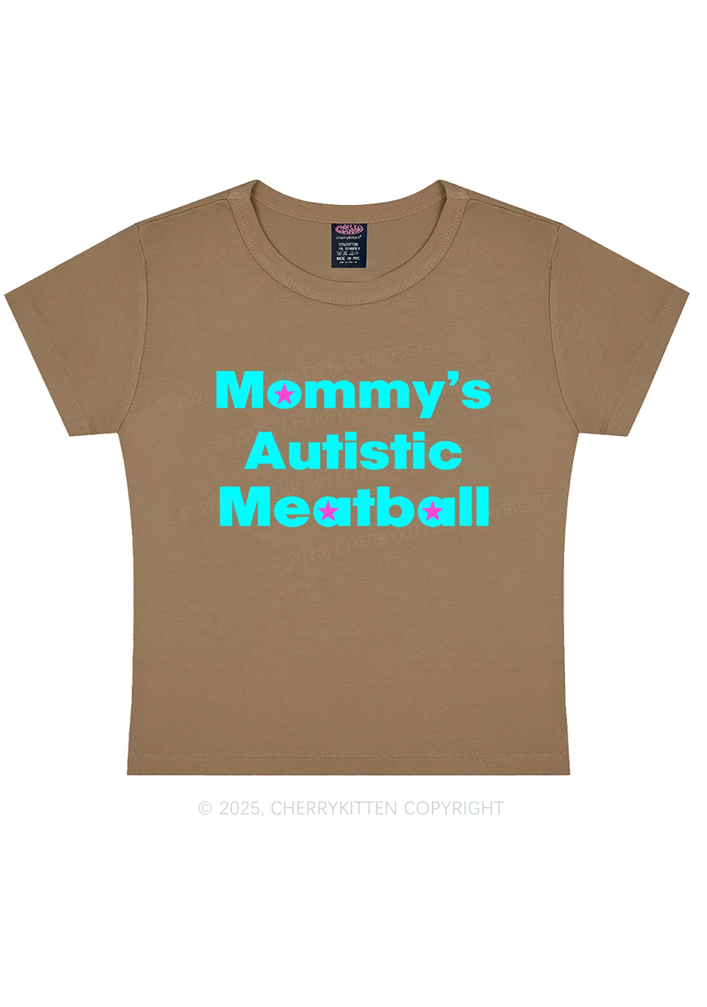 Mommys Autistic Meatball Y2K Baby Tee Cherrykitten