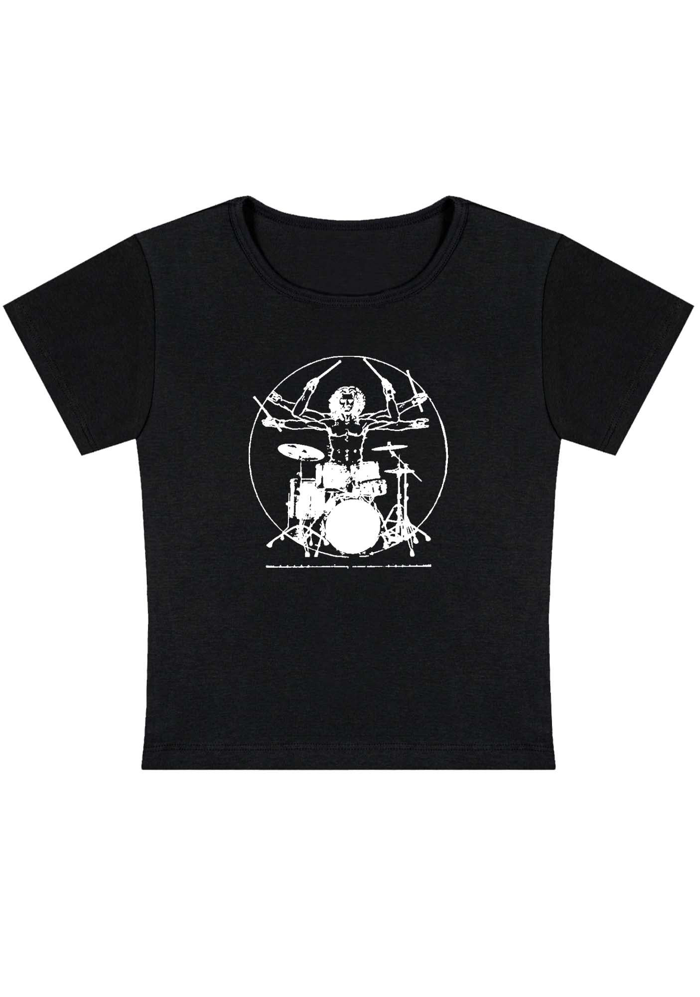 Vitruvian Drummer Y2K Baby Tee