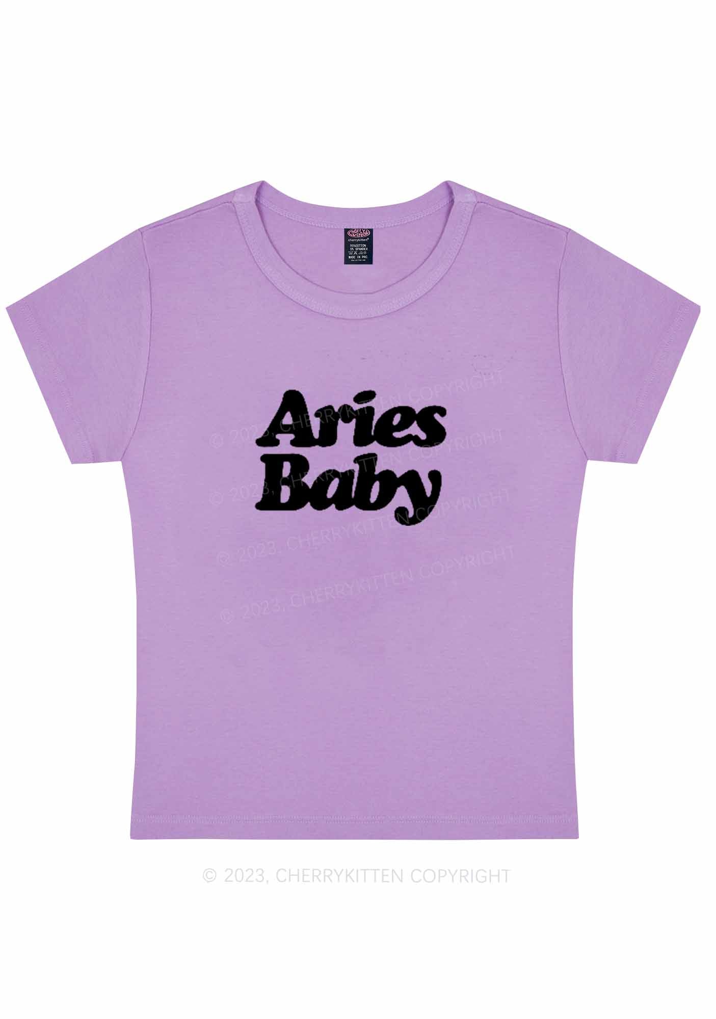 Custom Zodiac Baby Y2K Baby Tee Cherrykitten