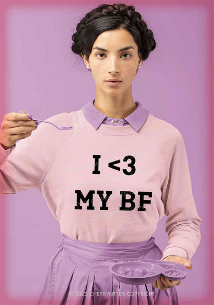 I <3 My BF&GF Y2K Valentine's Day Sweatshirt Cherrykitten