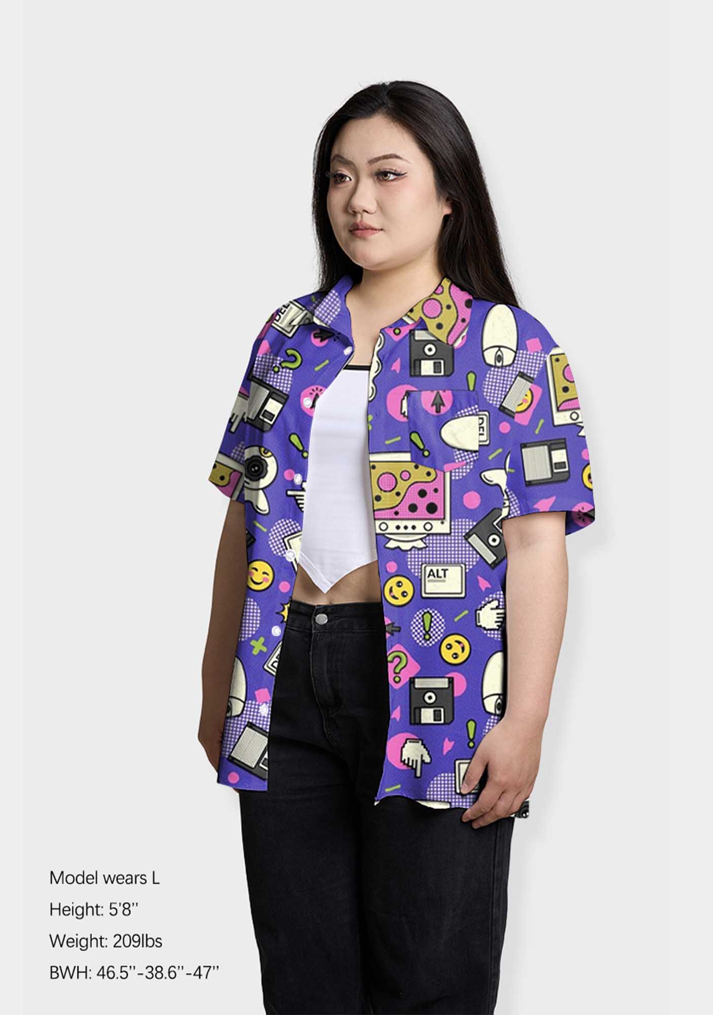 1990s Retro Computer Stickers Print Shirts