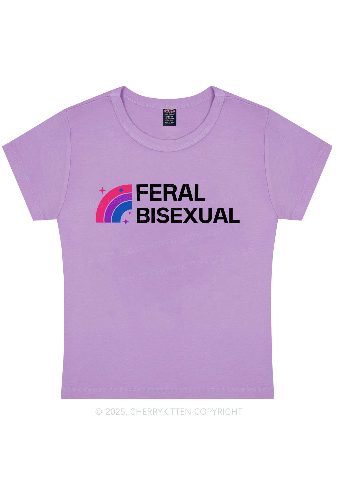 Feral Bisexual Pride Y2K Baby Tee Cherrykitten