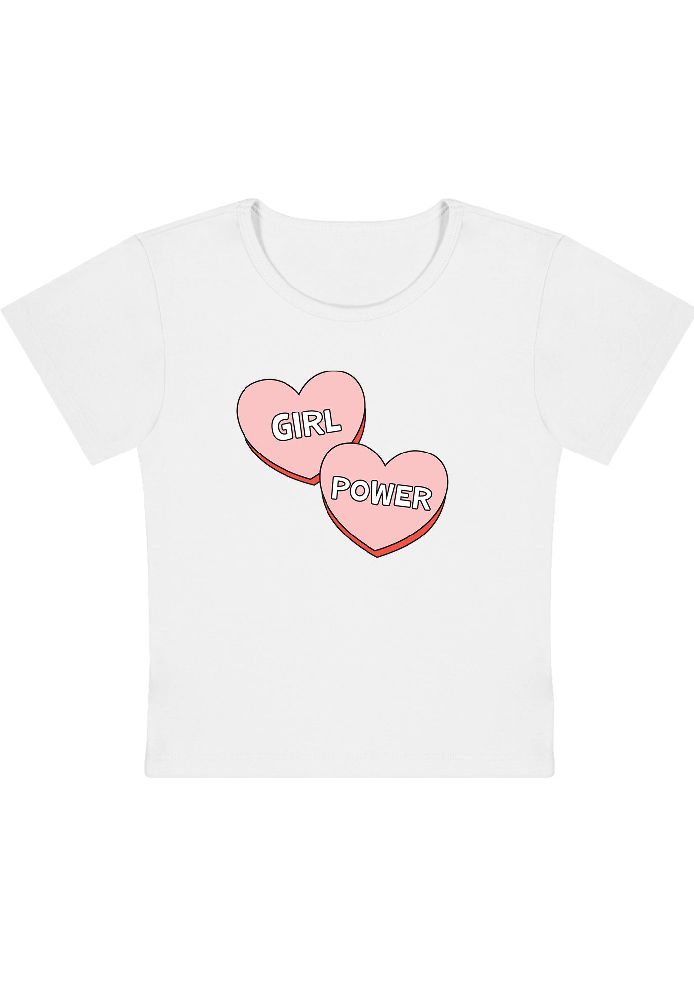 Curvy Girl Power Heart Baby Tee