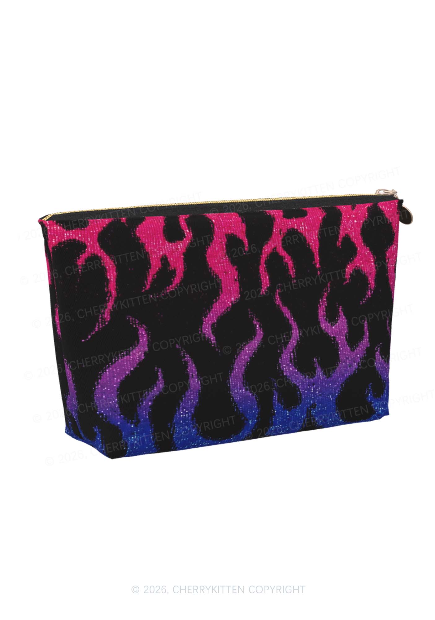 Bisexual Flame Pride Y2K Makeup Bag Cherrykitten