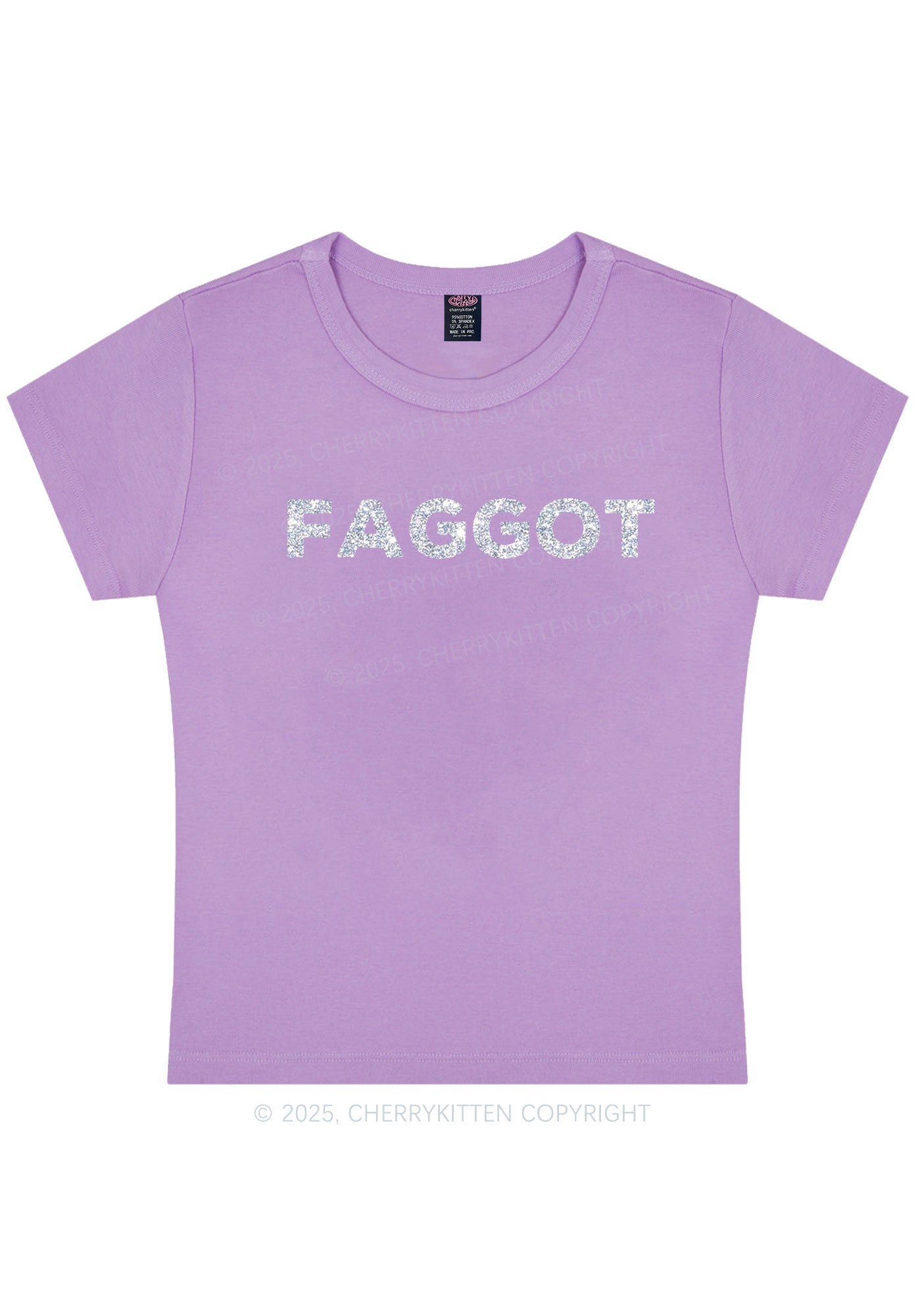 Glitter Faggot Pride Y2K Baby Tee Cherrykitten
