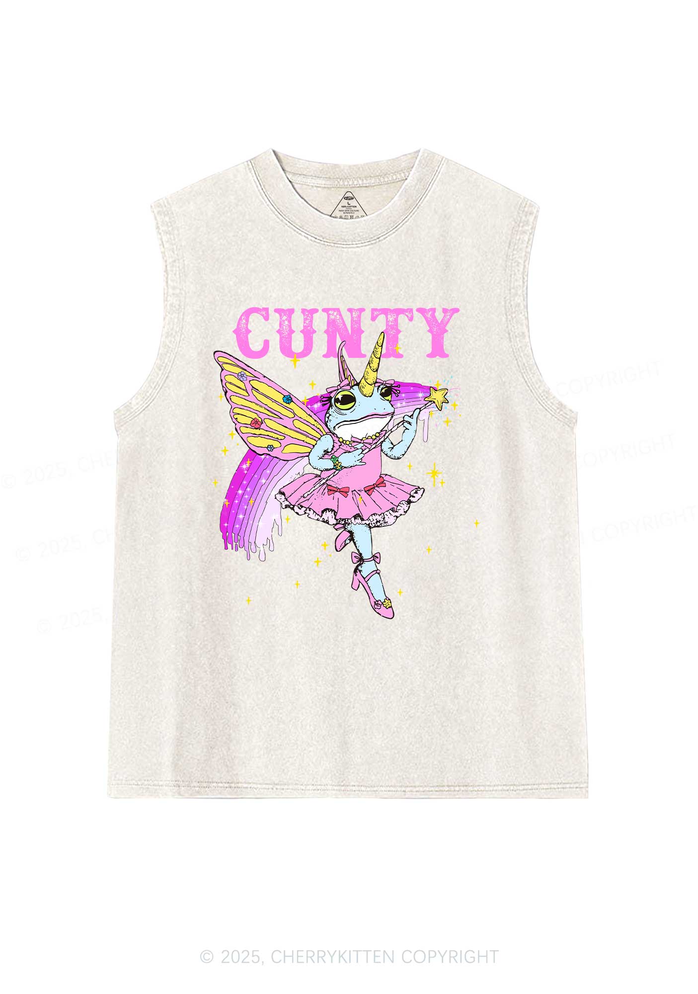 Cxxty Fairy Frog Y2K Washed Muscle Tank Cherrykitten