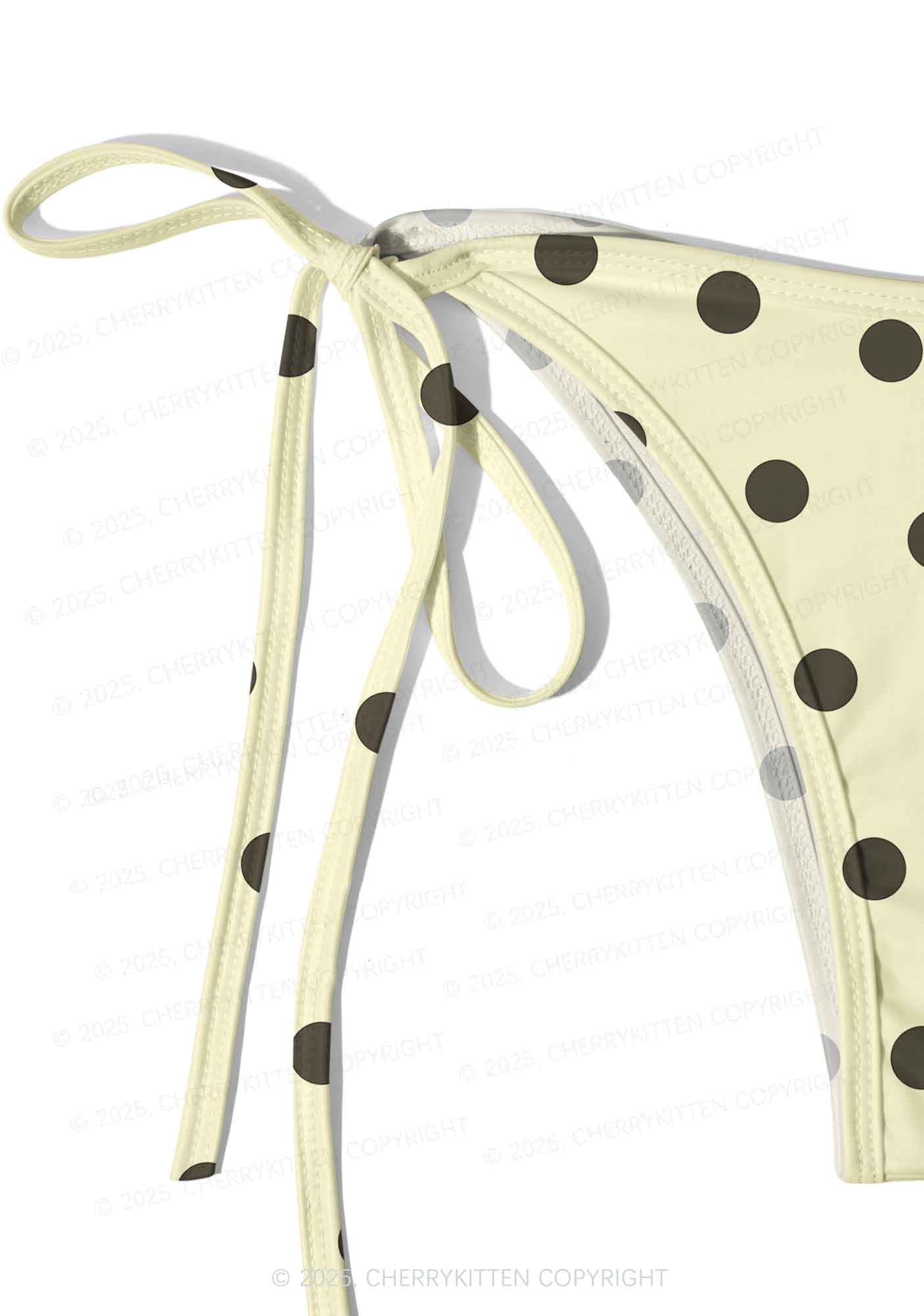 Yellow And Black Dots Y2K Print Bikini Set Cherrykitten