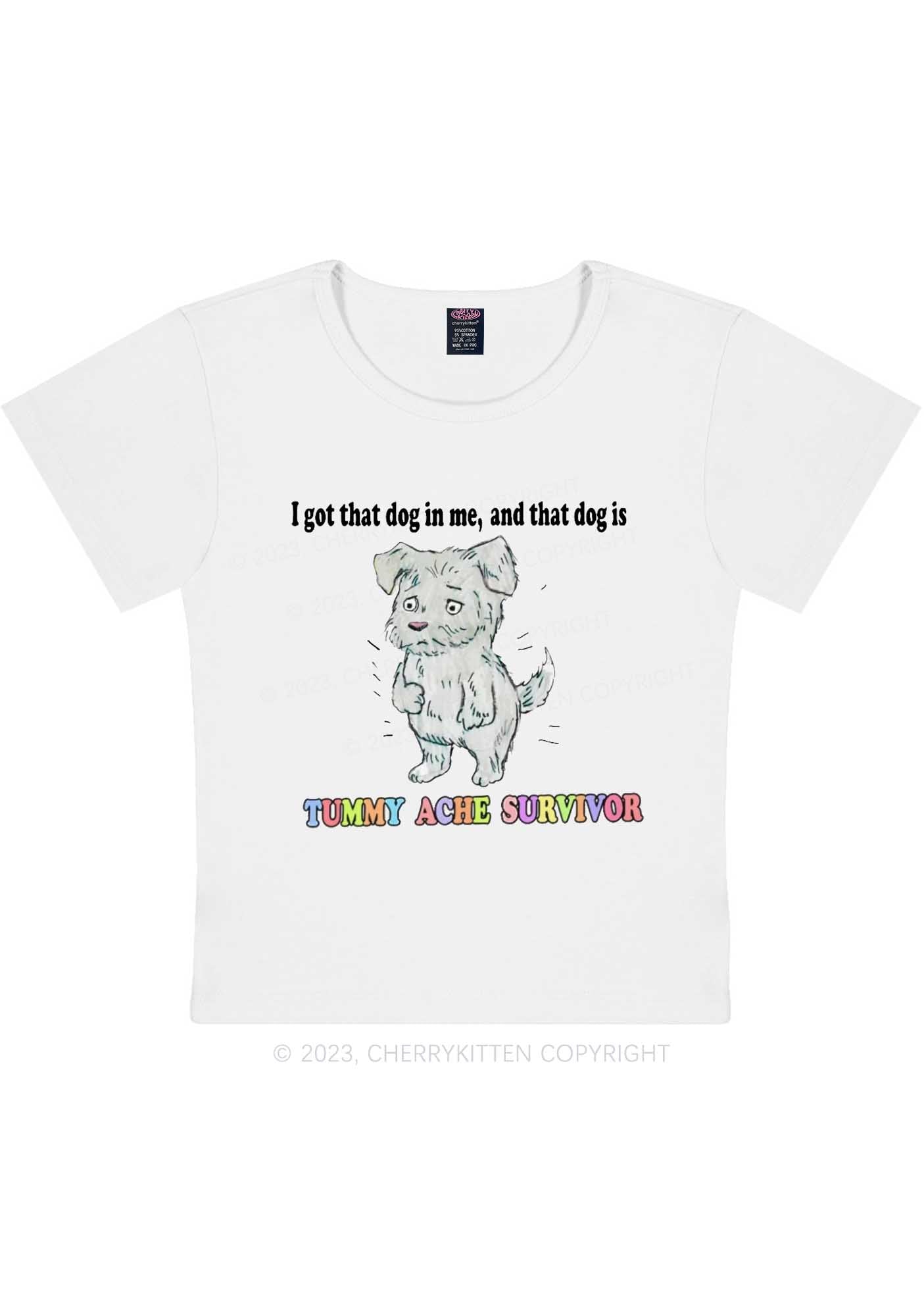 Curvy Tummy Ache Survivor Y2K Baby Tee Cherrykitten