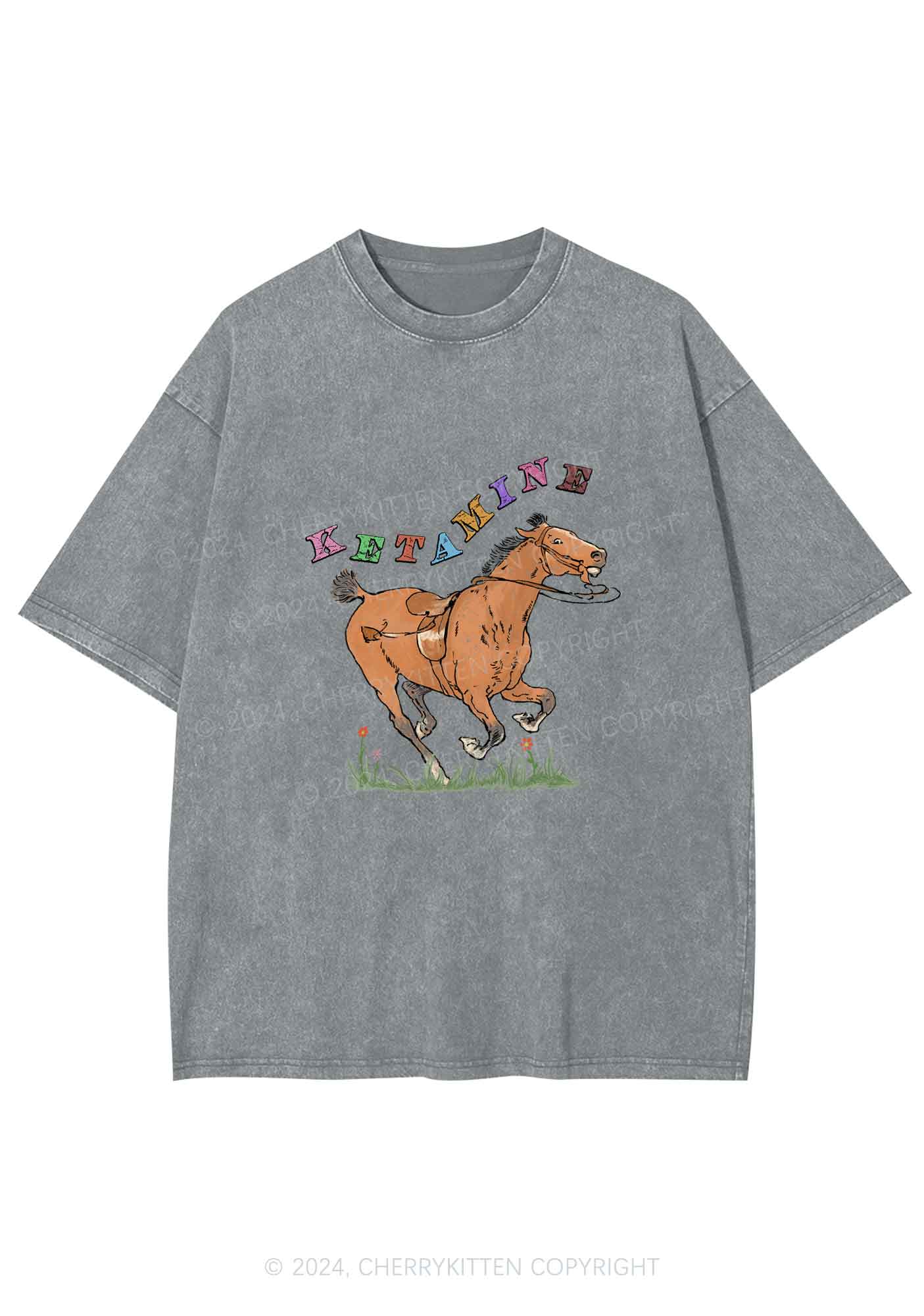 Orange Pony Y2K Washed Tee Cherrykitten