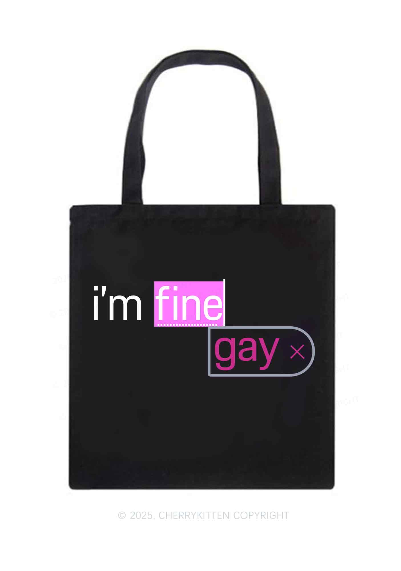 Im Fine Gay Pride Y2K Canvas Tote Bag Cherrykitten