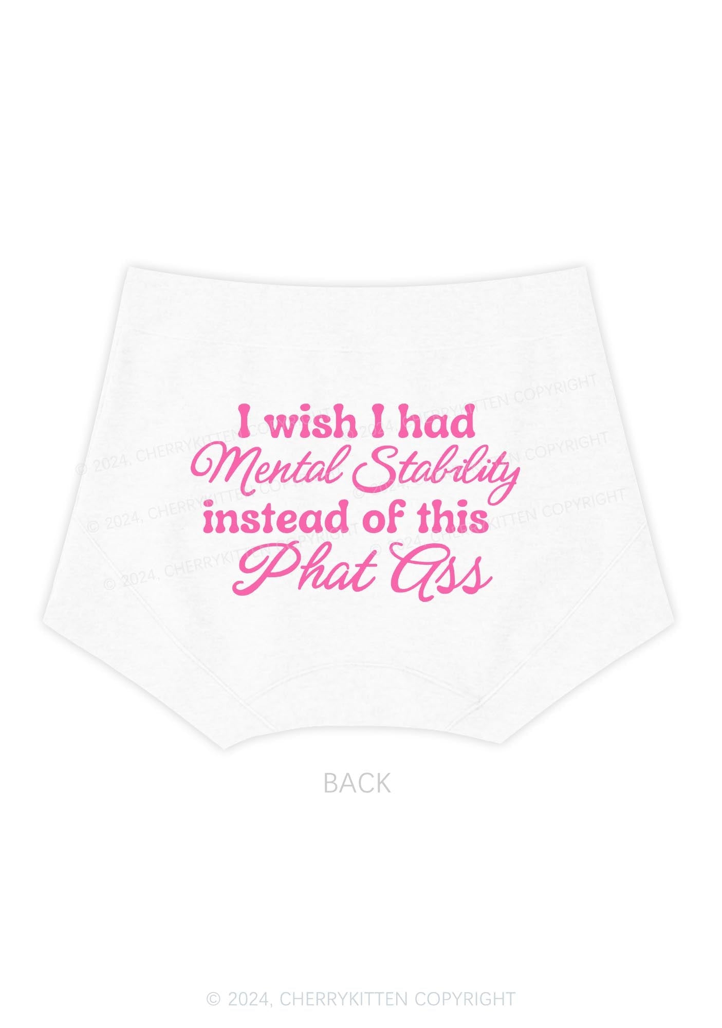 Mental Stability Y2K Mid Rise Waist Boyshort Cherrykitten