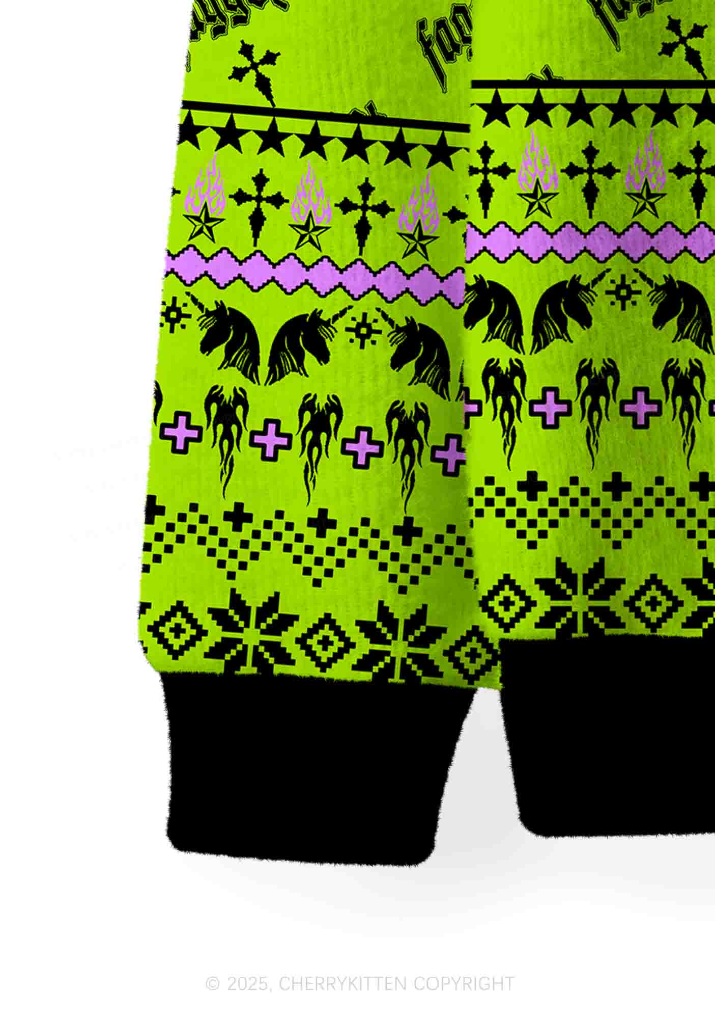 Faggot Pride Y2K Christmas Cardigan Knit Sweatshirt Cherrykitten