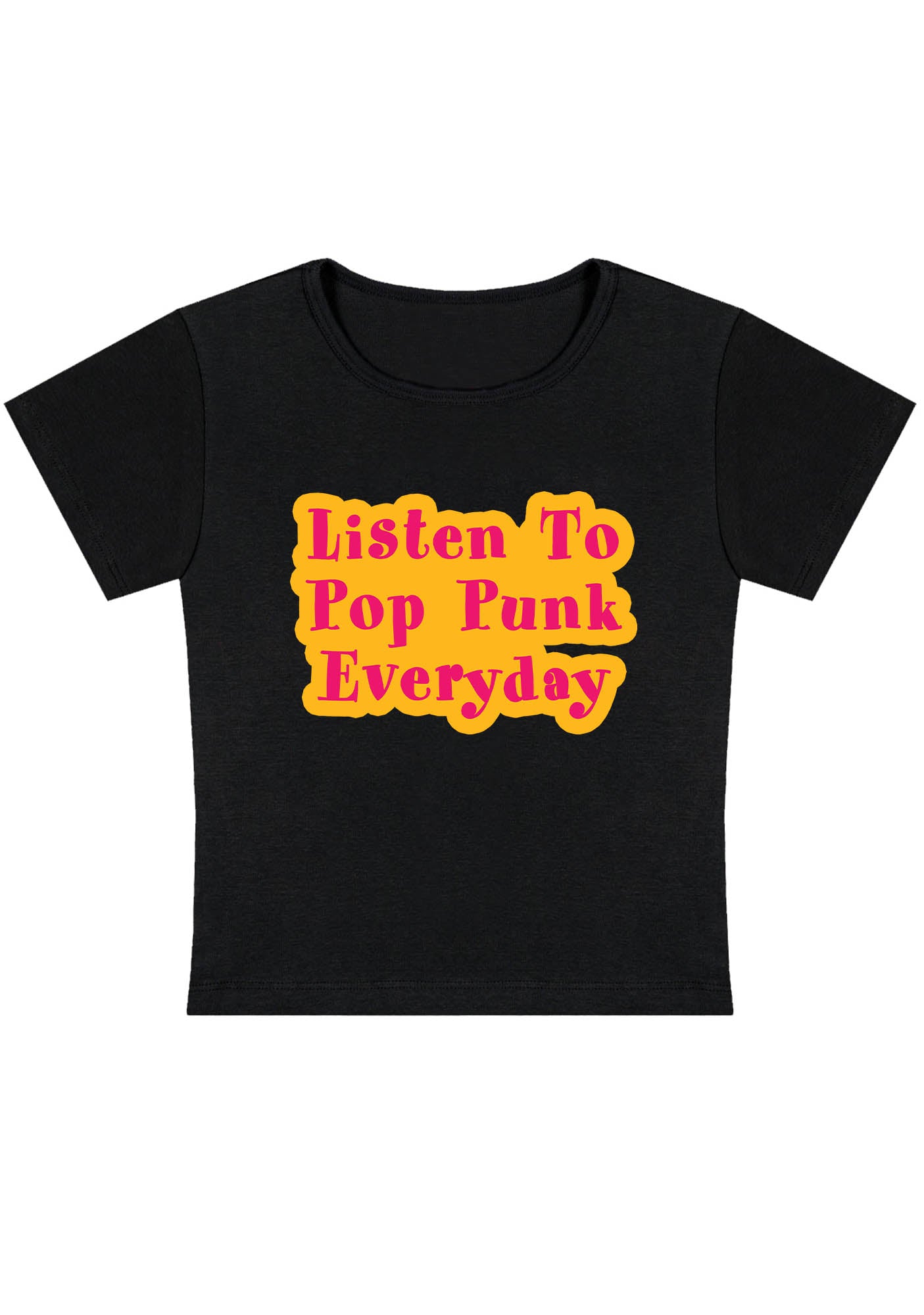 Listen To Pop Punk Everyday Y2K Baby Tee