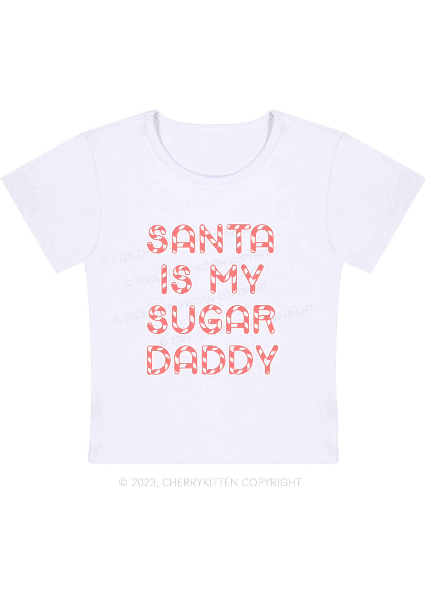Santa Sugar Daddy Christmas Y2K Baby Tee Cherrykitten
