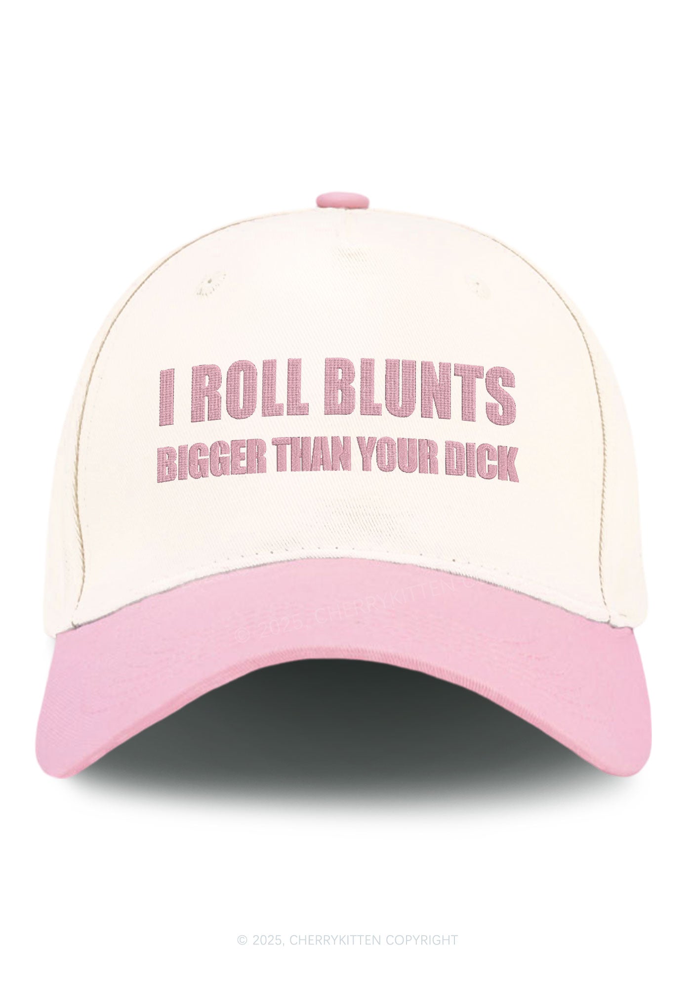 Embroidered I Roll Blunts Y2K Color Block Baseball Cap Cherrykitten