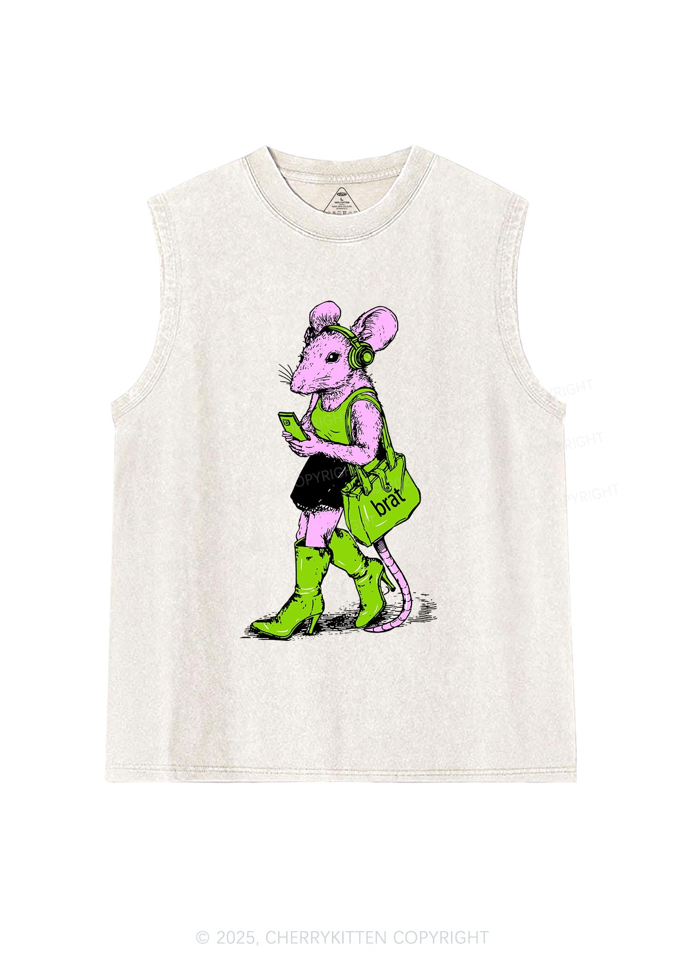 Brat Girl Y2K Washed Muscle Tank Cherrykitten