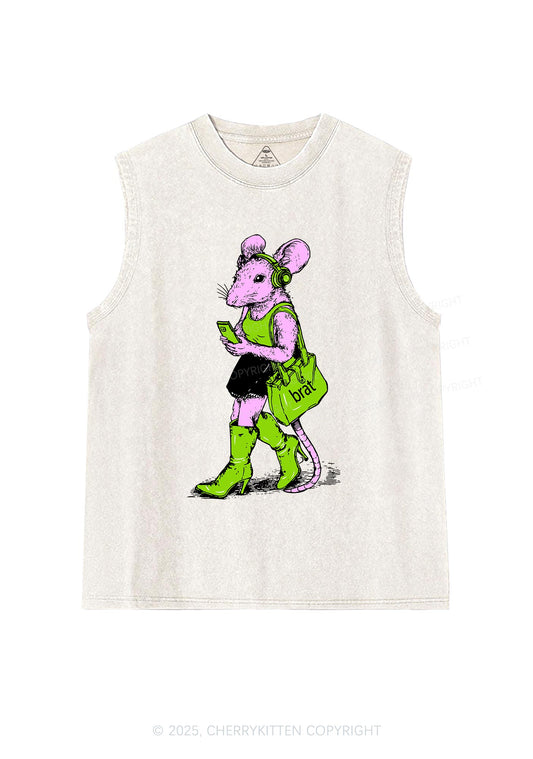 Brat Girl Y2K Washed Muscle Tank Cherrykitten