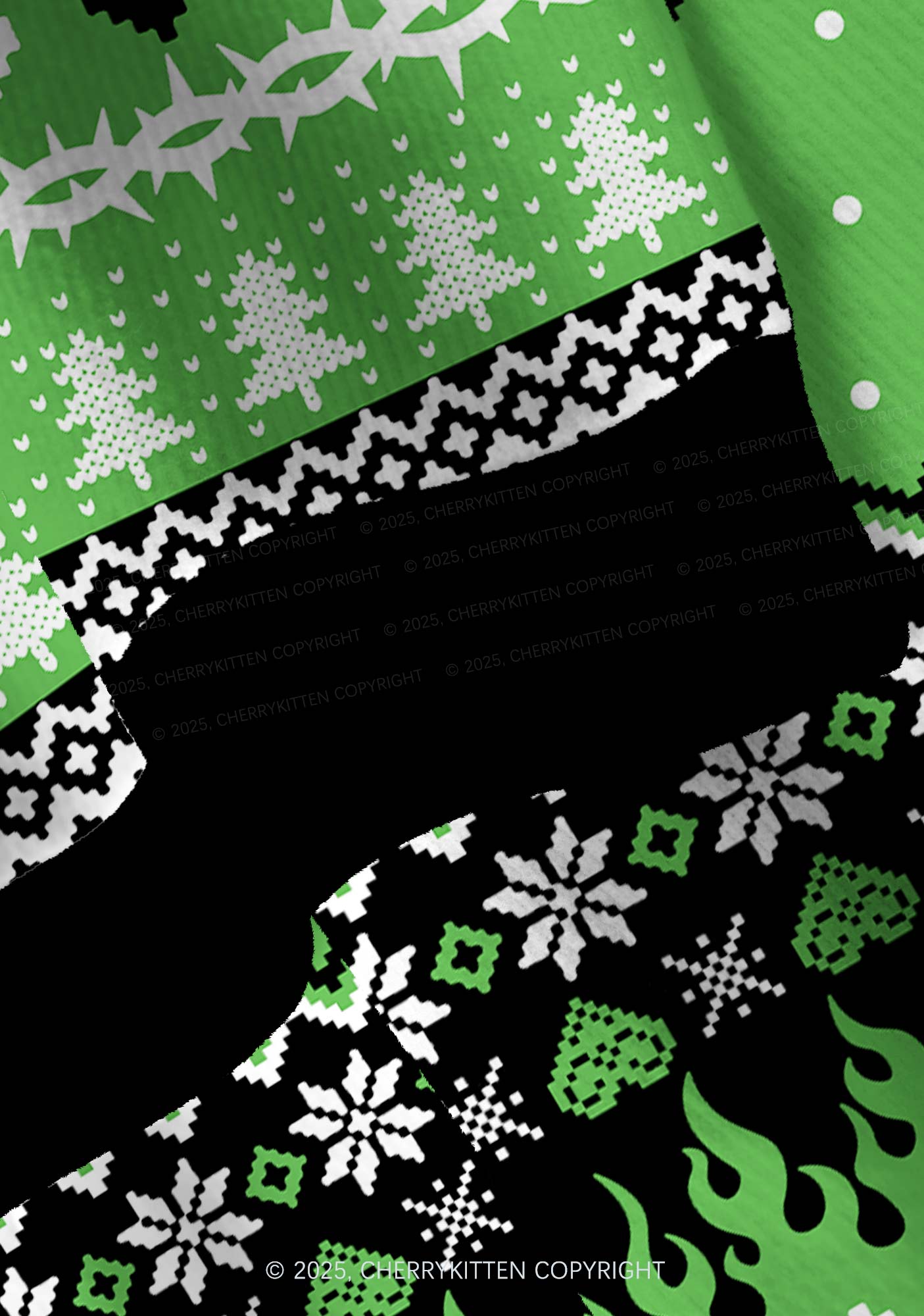 Green Hunter Y2K Christmas Cardigan Knit Sweatshirt Cherrykitten