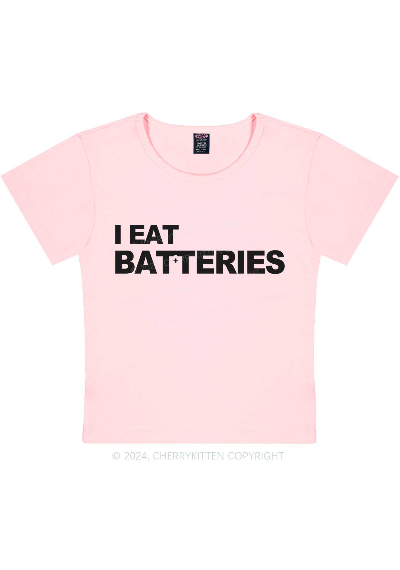 I Eat Batteries Y2K Baby Tee Cherrykitten