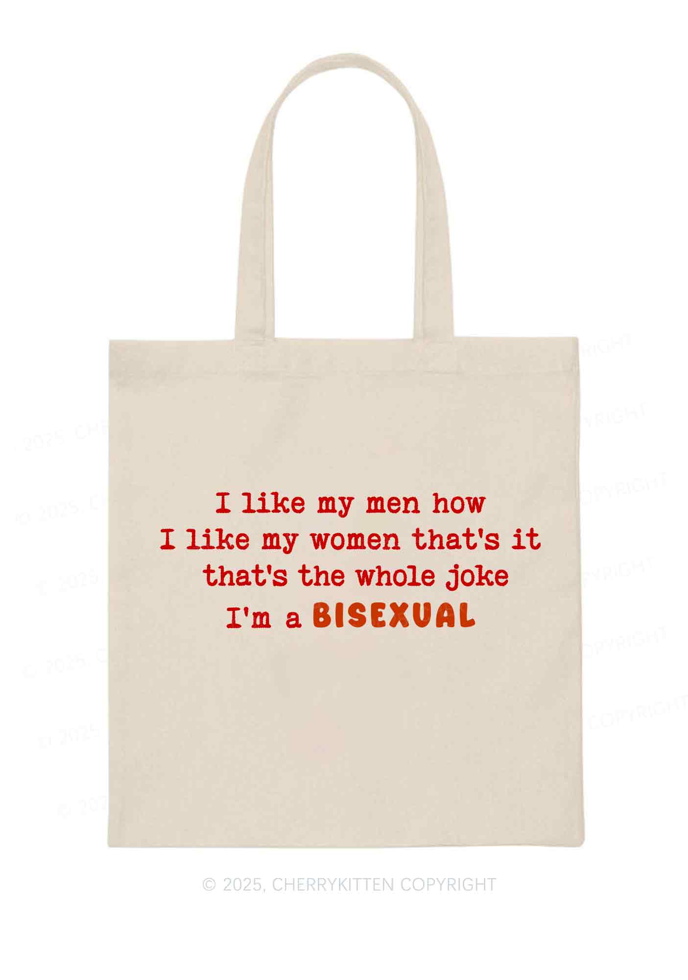 Im A Bisexual Pride Y2K Canvas Tote Bag Cherrykitten