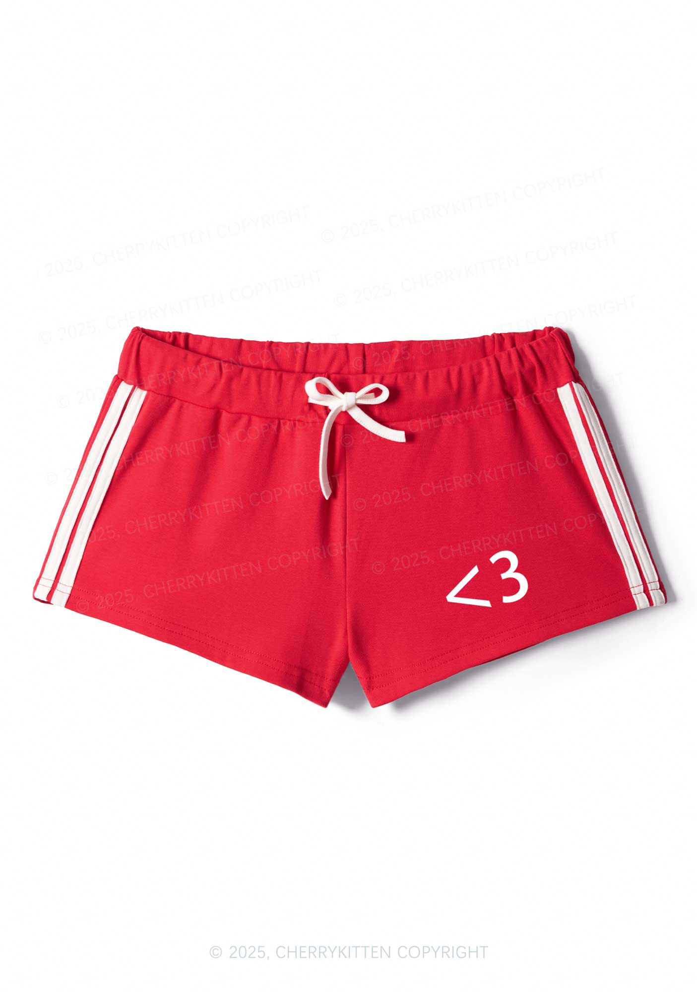 Cute Heart Y2K Drawstring Mini Shorts Cherrykitten