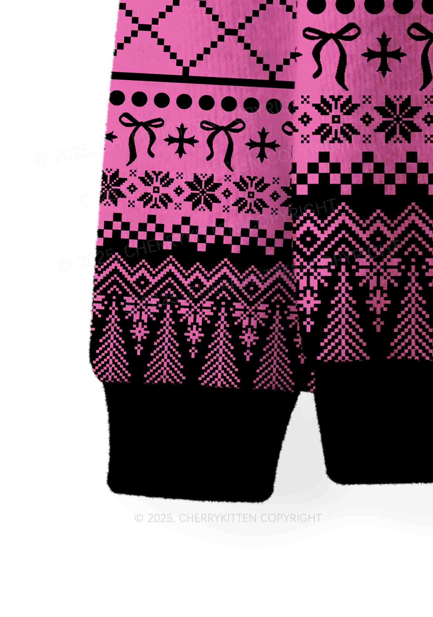 Awake But At What Cost Y2K Christmas Knit Sweatshirt Cherrykitten