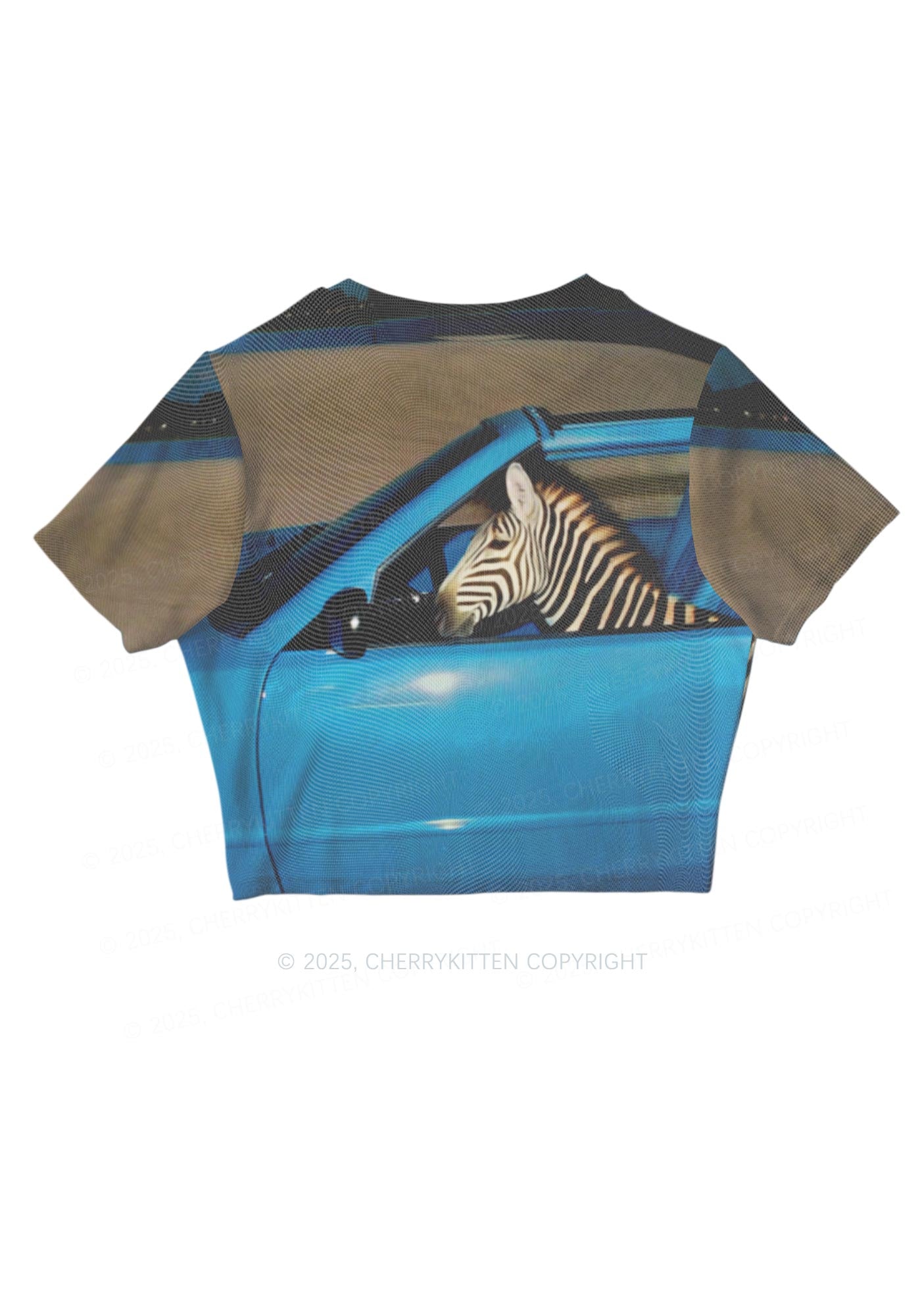 Zebra Driver Y2K Mesh Crop Top Cherrykitten