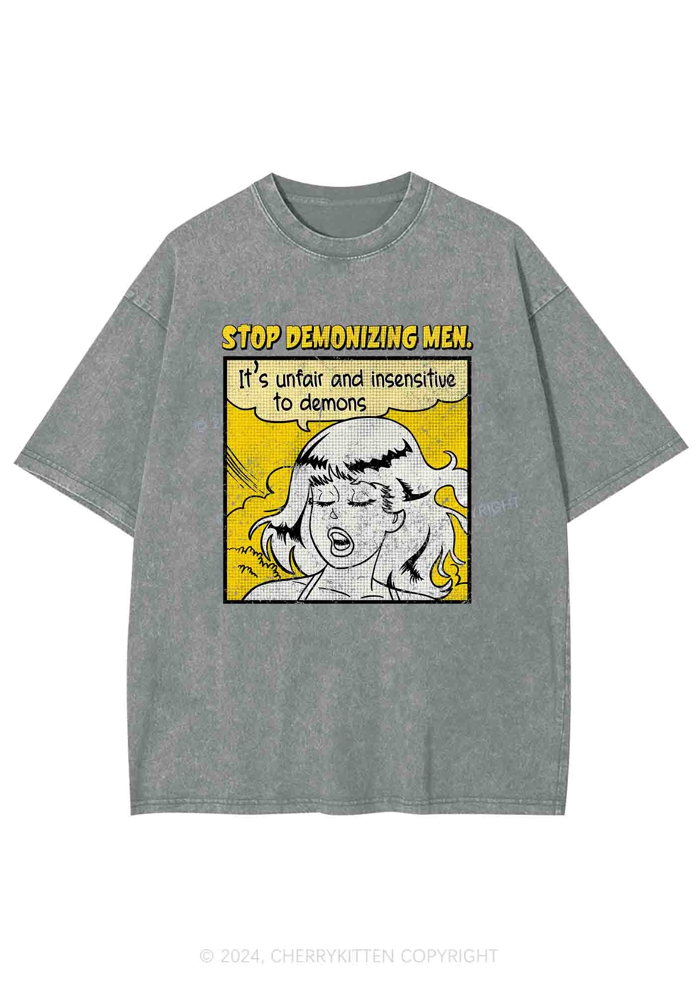 Stop Demonizing Men Y2K Washed Tee Cherrykitten