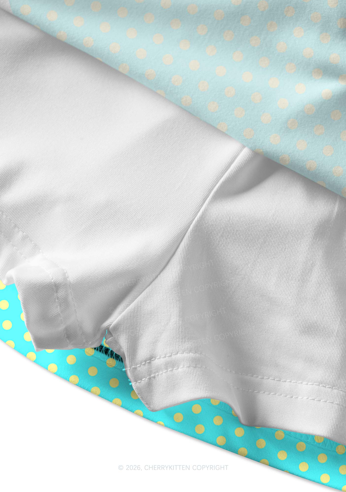 Yellow Dots On Green Y2K Print Mini Skirt Cherrykitten