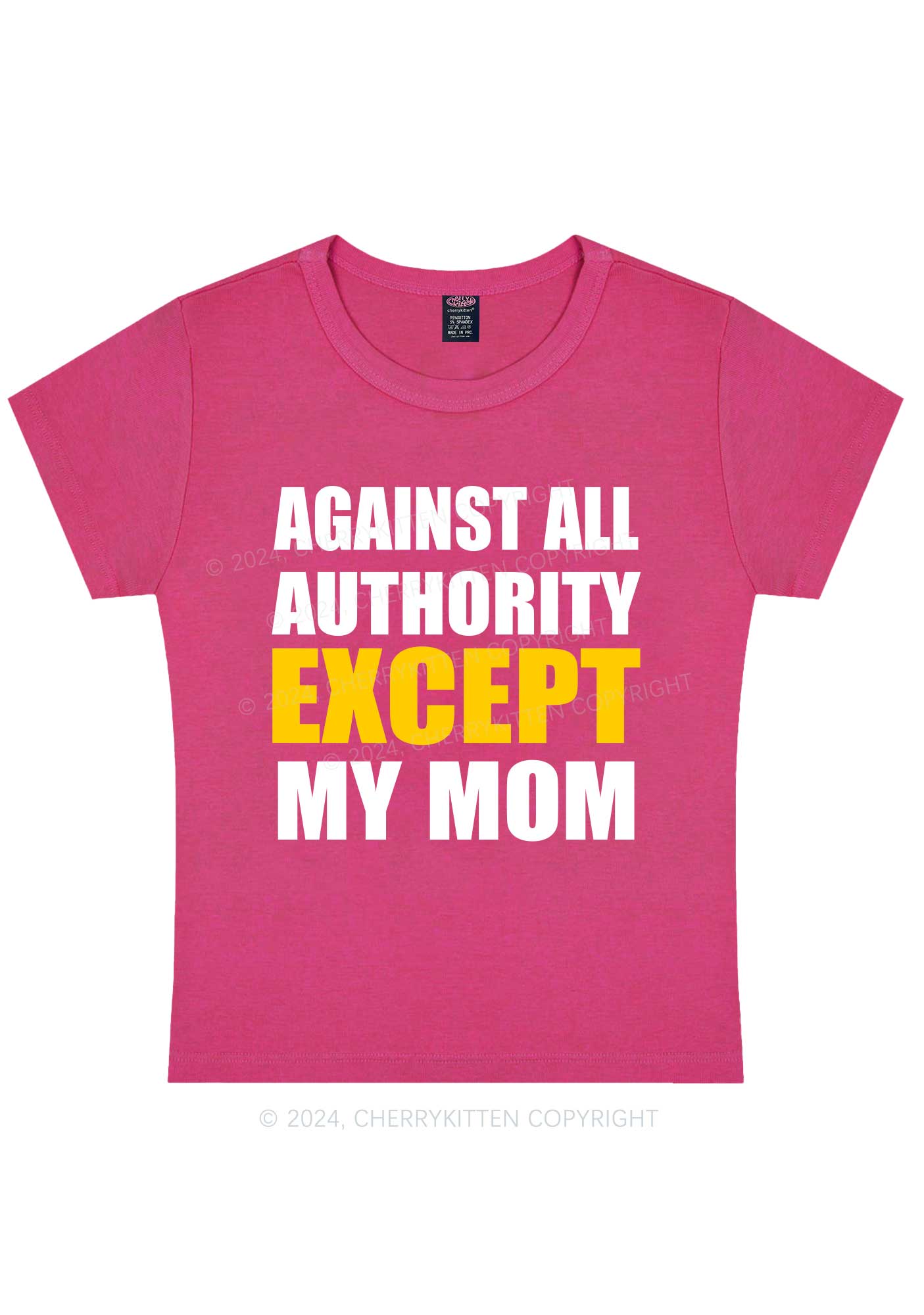 Against Authority Except Mom Y2K Baby Tee Cherrykitten