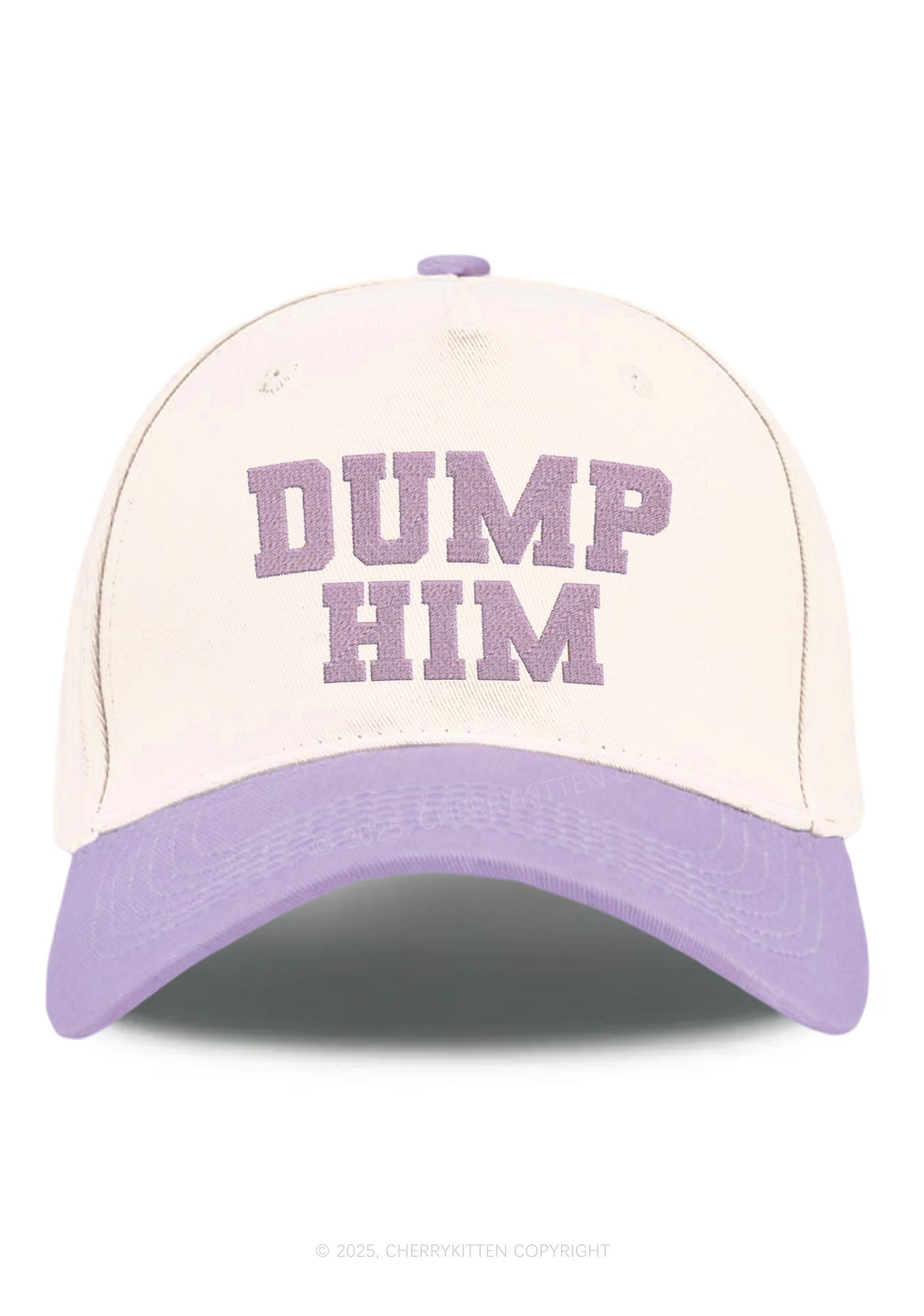 Embroidered Dump Him Y2K Color Block Baseball Cap Cherrykitten
