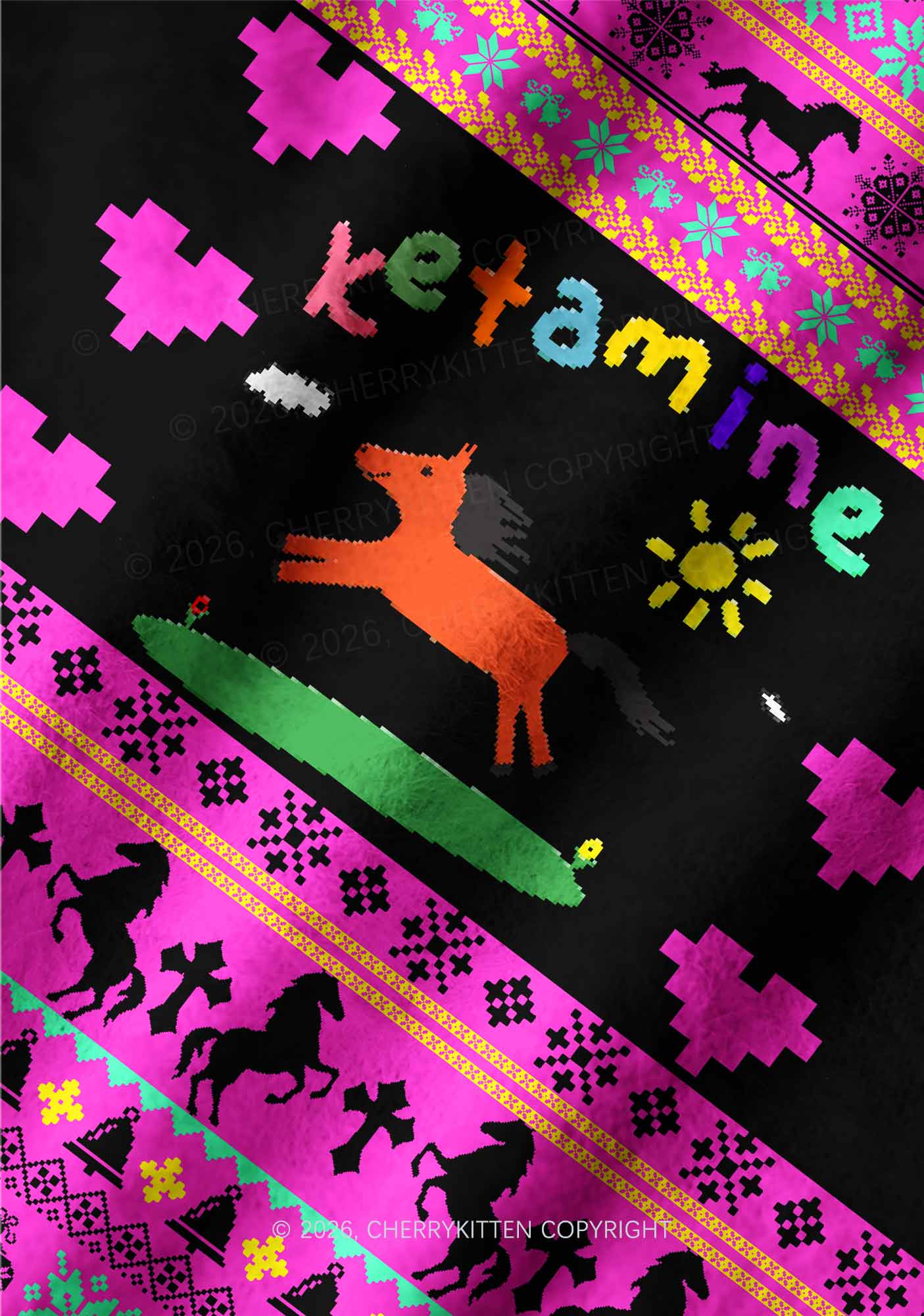 Orange Pony Y2K Pet Knit Sweatshirt Cherrykitten