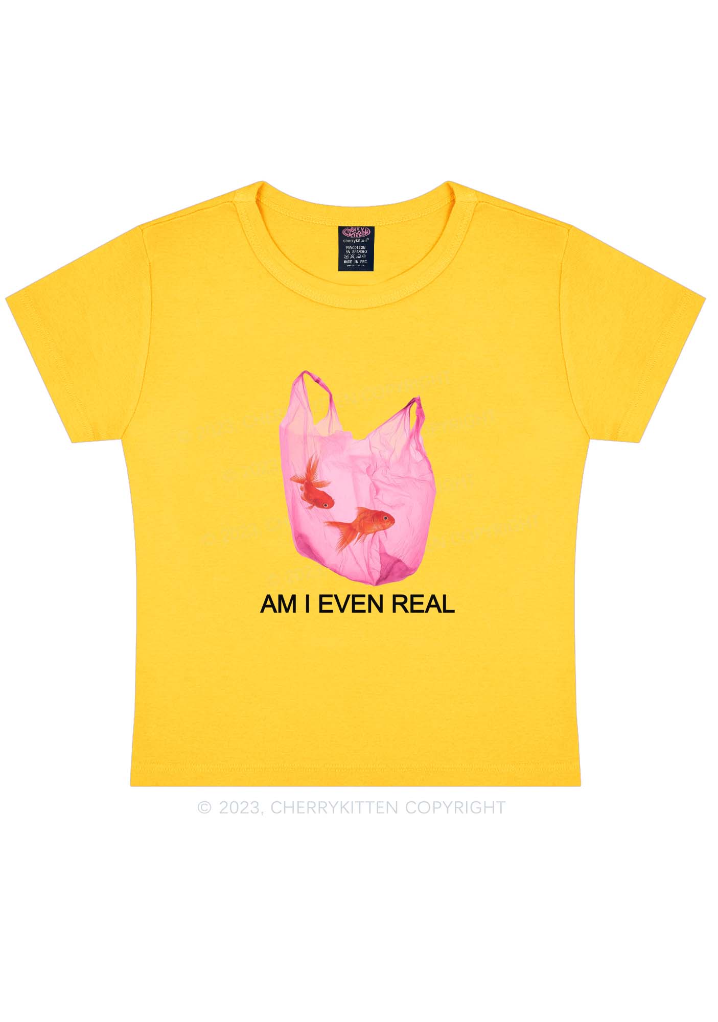 Am I Even Real Y2K Baby Tee Cherrykitten